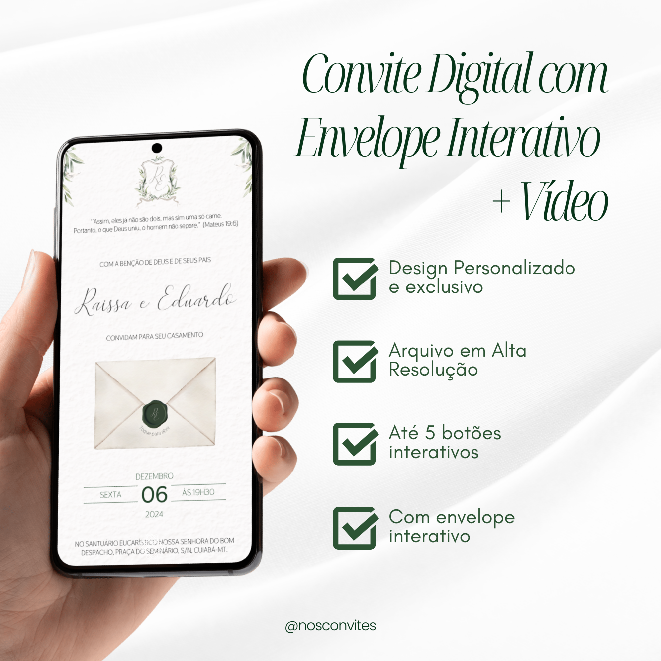 Convite Digital Com Envelope Interativo e Vídeo