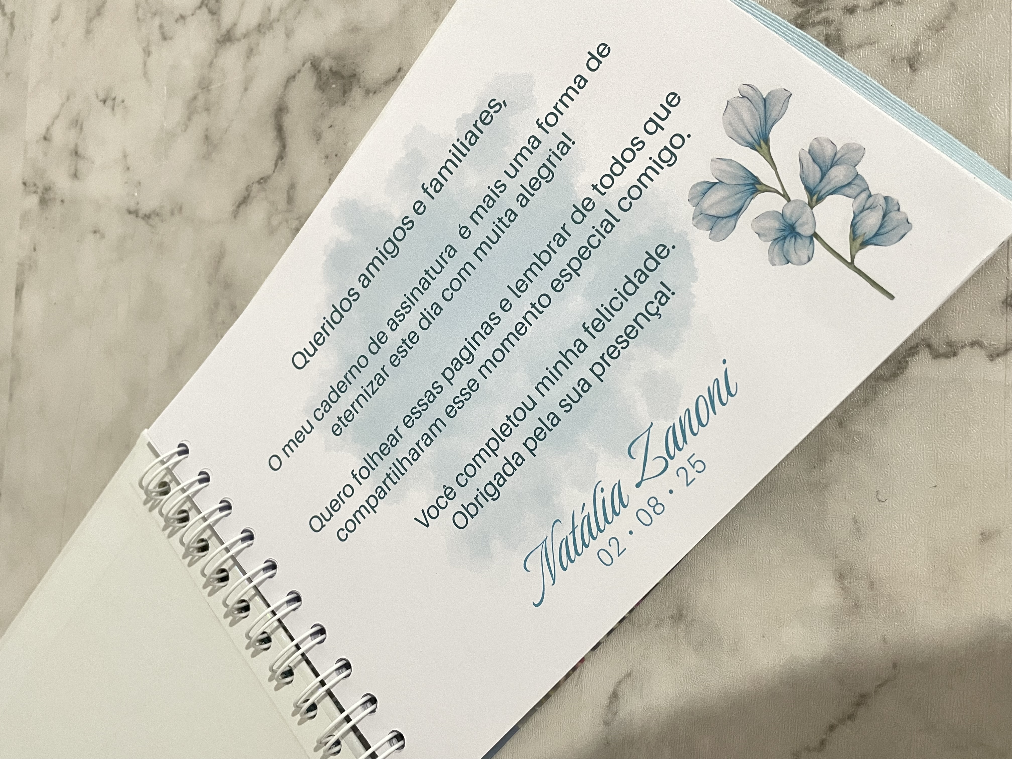 Livro Caderno de Assinaturas / Memórias 
