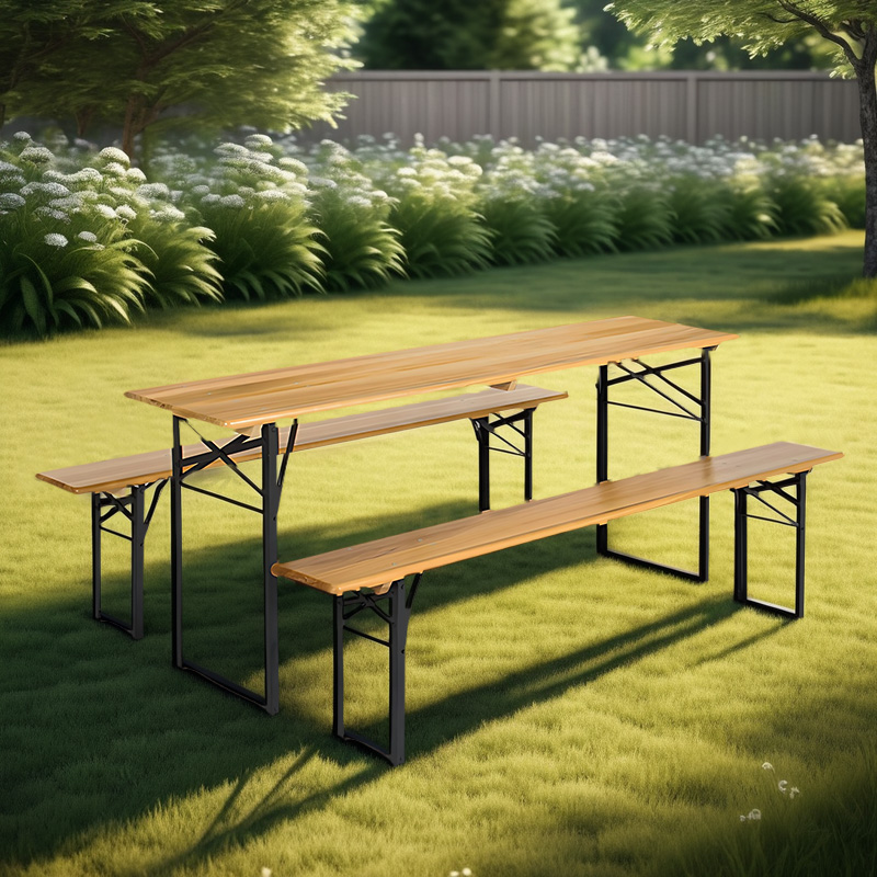 Outdoor Wooden Picnic Table Set