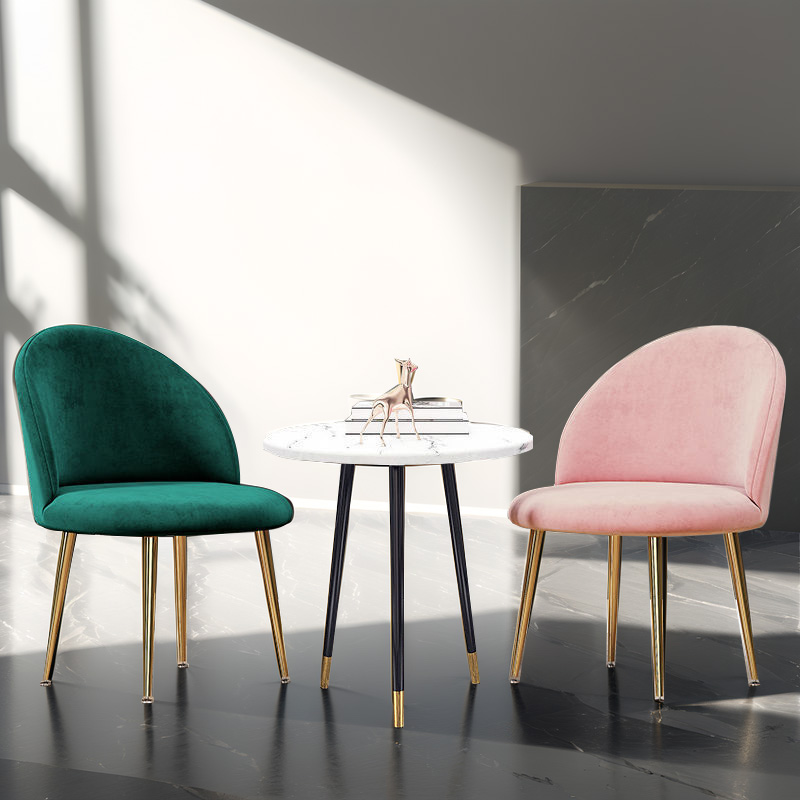 Modern Velvet Chair and Table Set