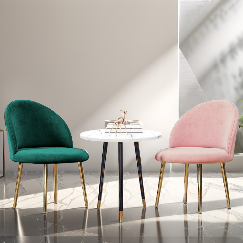 Modern Velvet Chair and Table Set