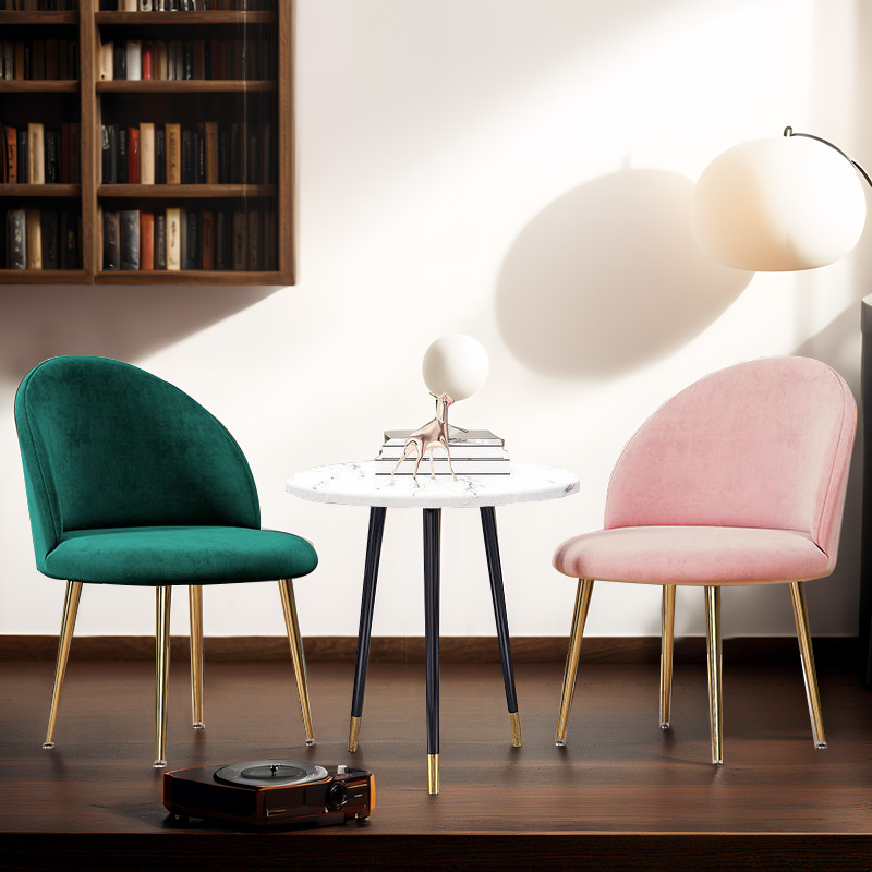 Modern Velvet Chair and Table Set