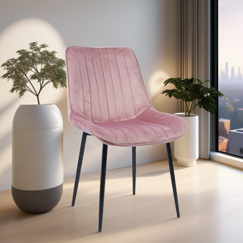 Pink Velvet Accent Chair