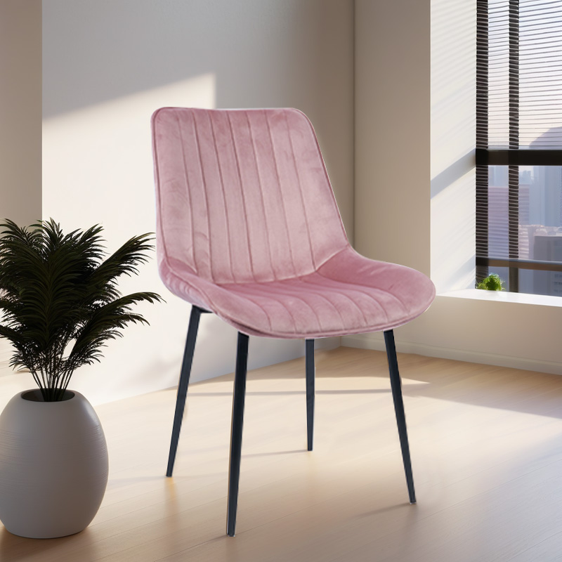 Pink Velvet Accent Chair