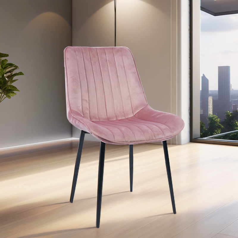 Pink Velvet Accent Chair