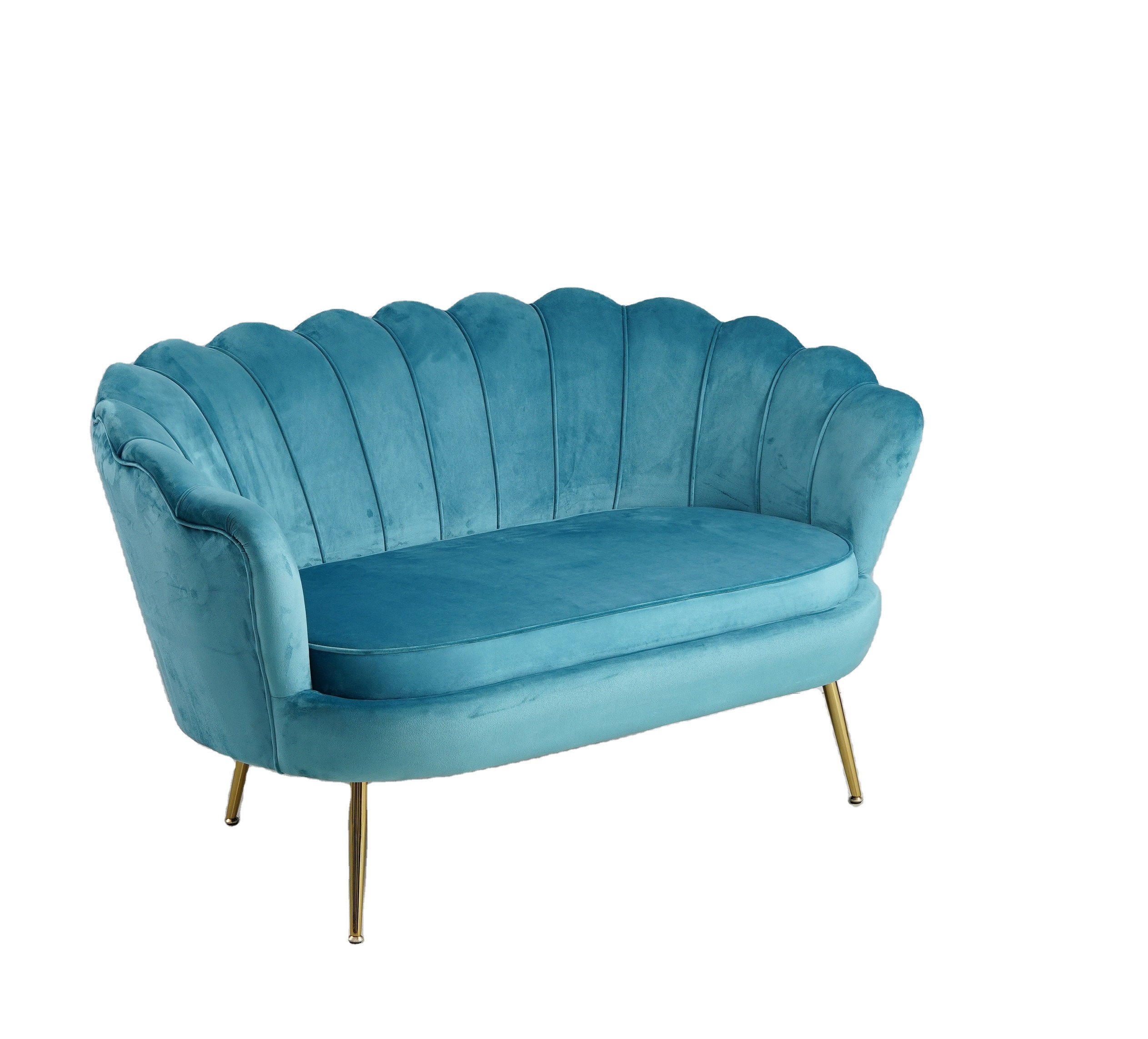 Blue Velvet Loveseat Sofa