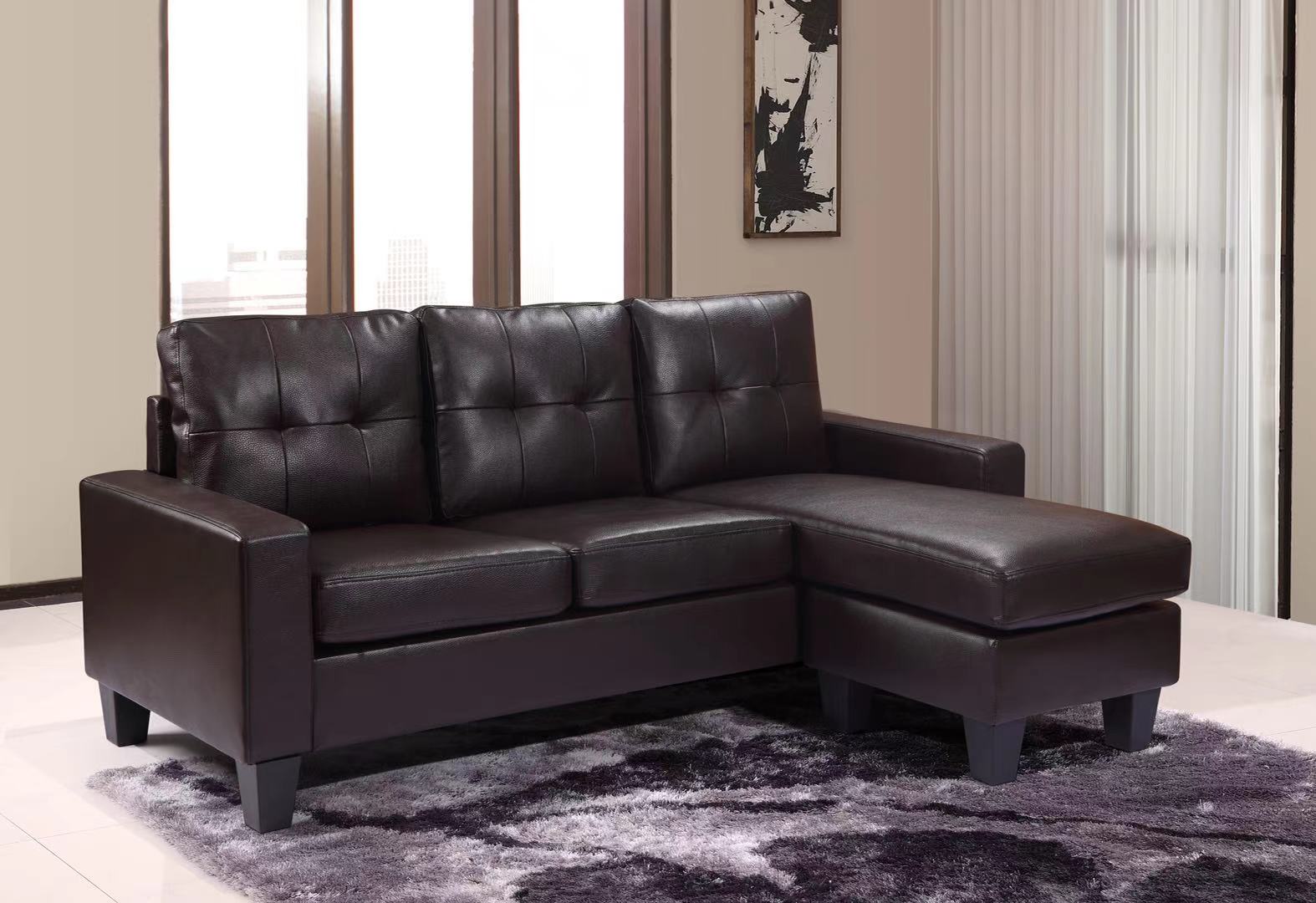 Brown Leather Sectional Sofa