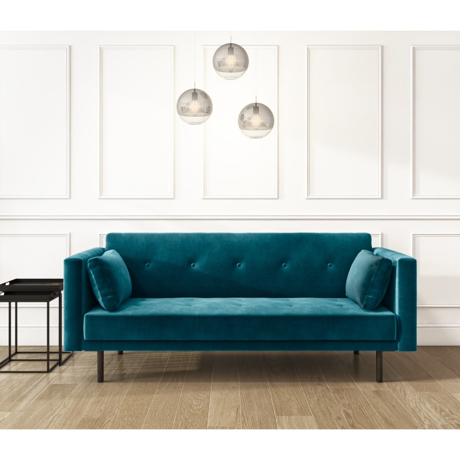 Teal Velvet Sofa