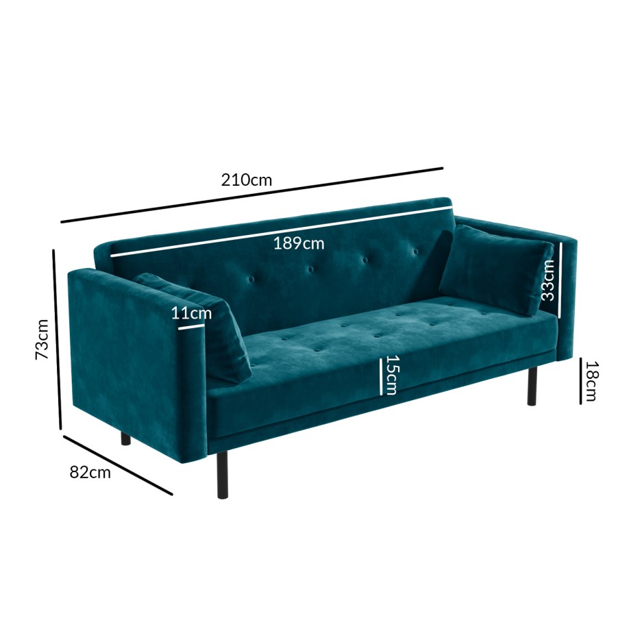Teal Velvet Sofa
