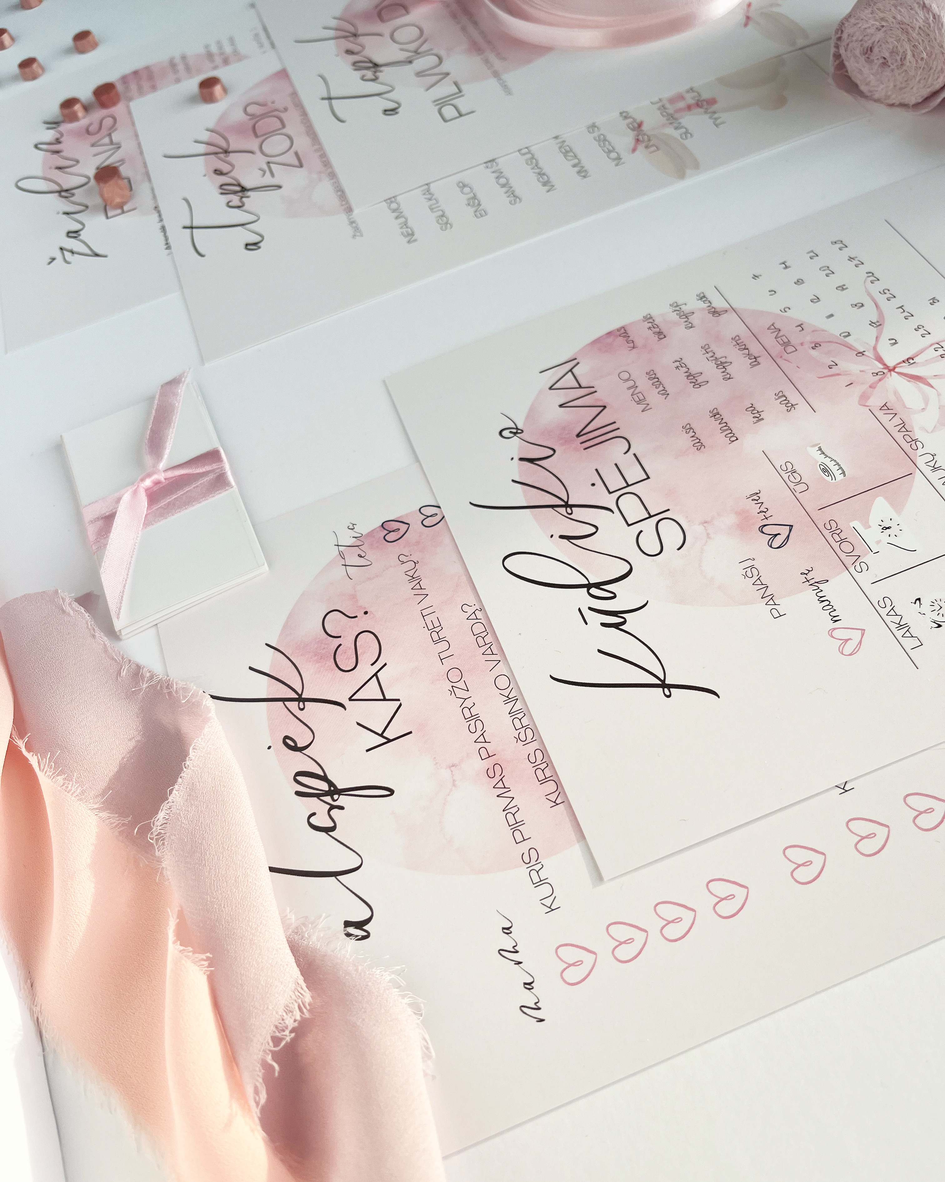 Žaidimų kortelės Kūdikio sutiktuvėms Pink Bunny's Dream