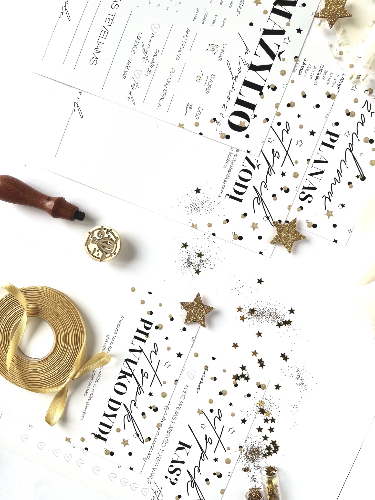 Žaidimų kortelės Kūdikio sutiktuvėms Stars