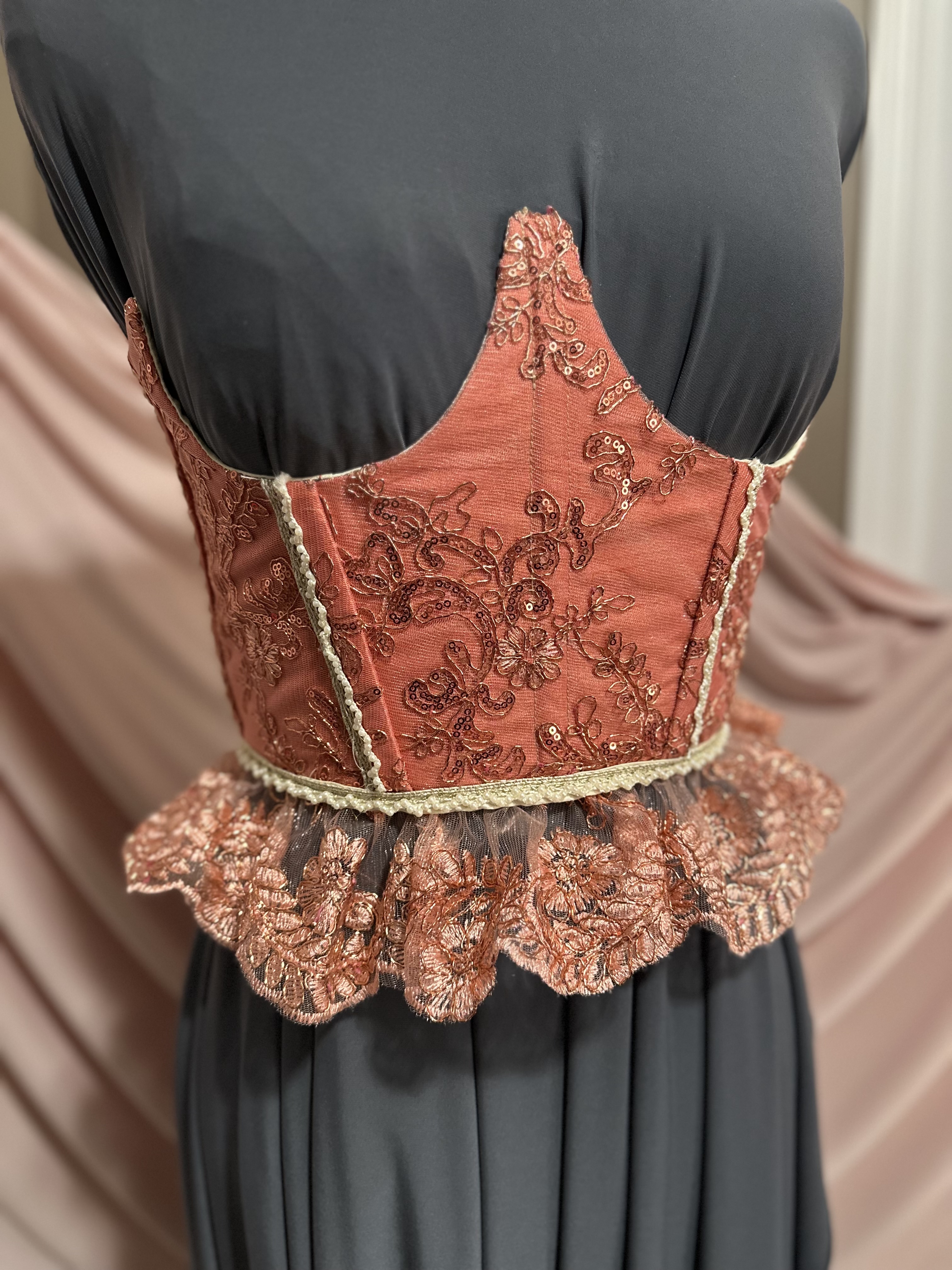 Euphemia: Lace and Sequin Corset Top