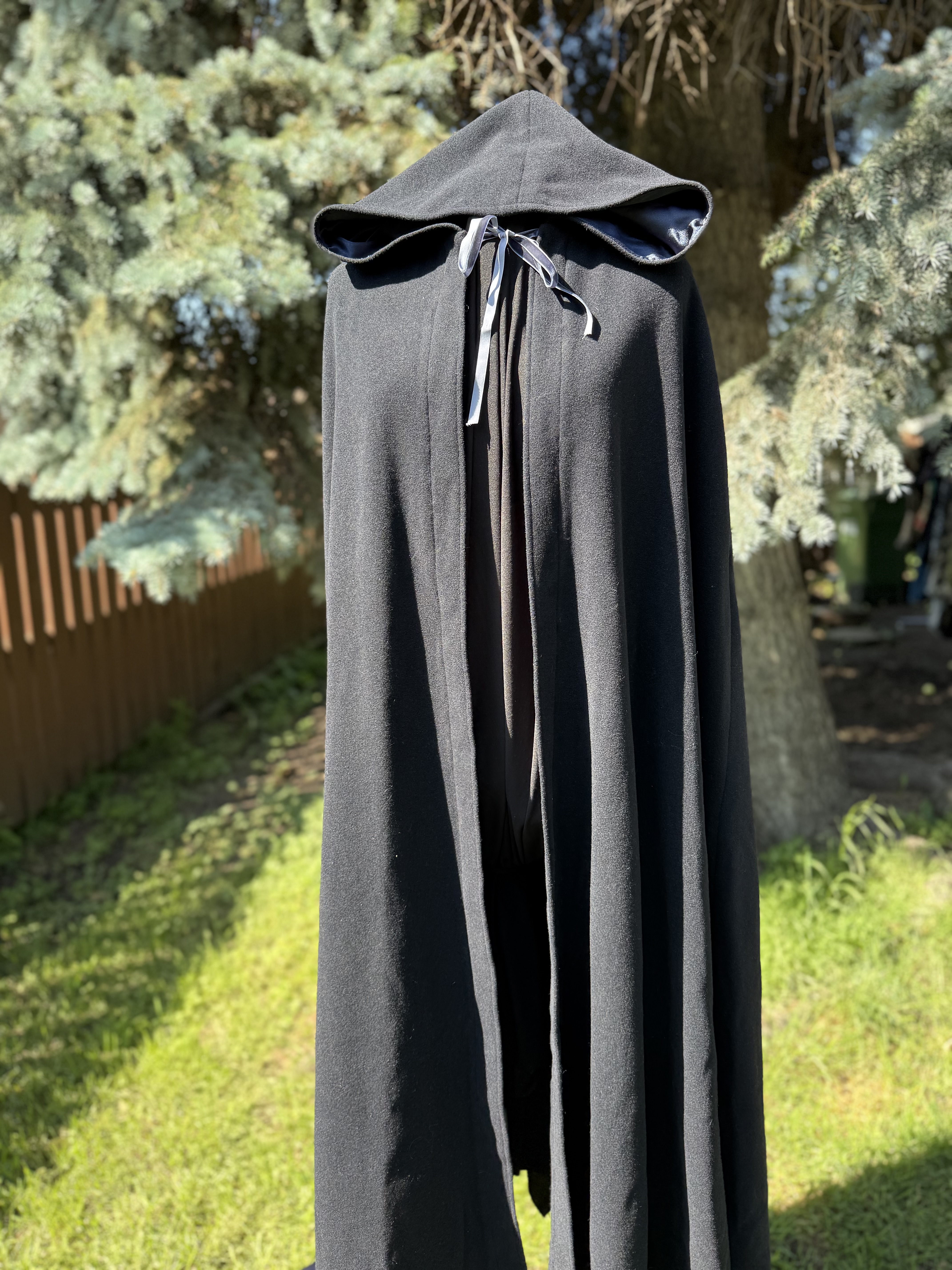 Ingrid: Deep Navy Hooded Cape