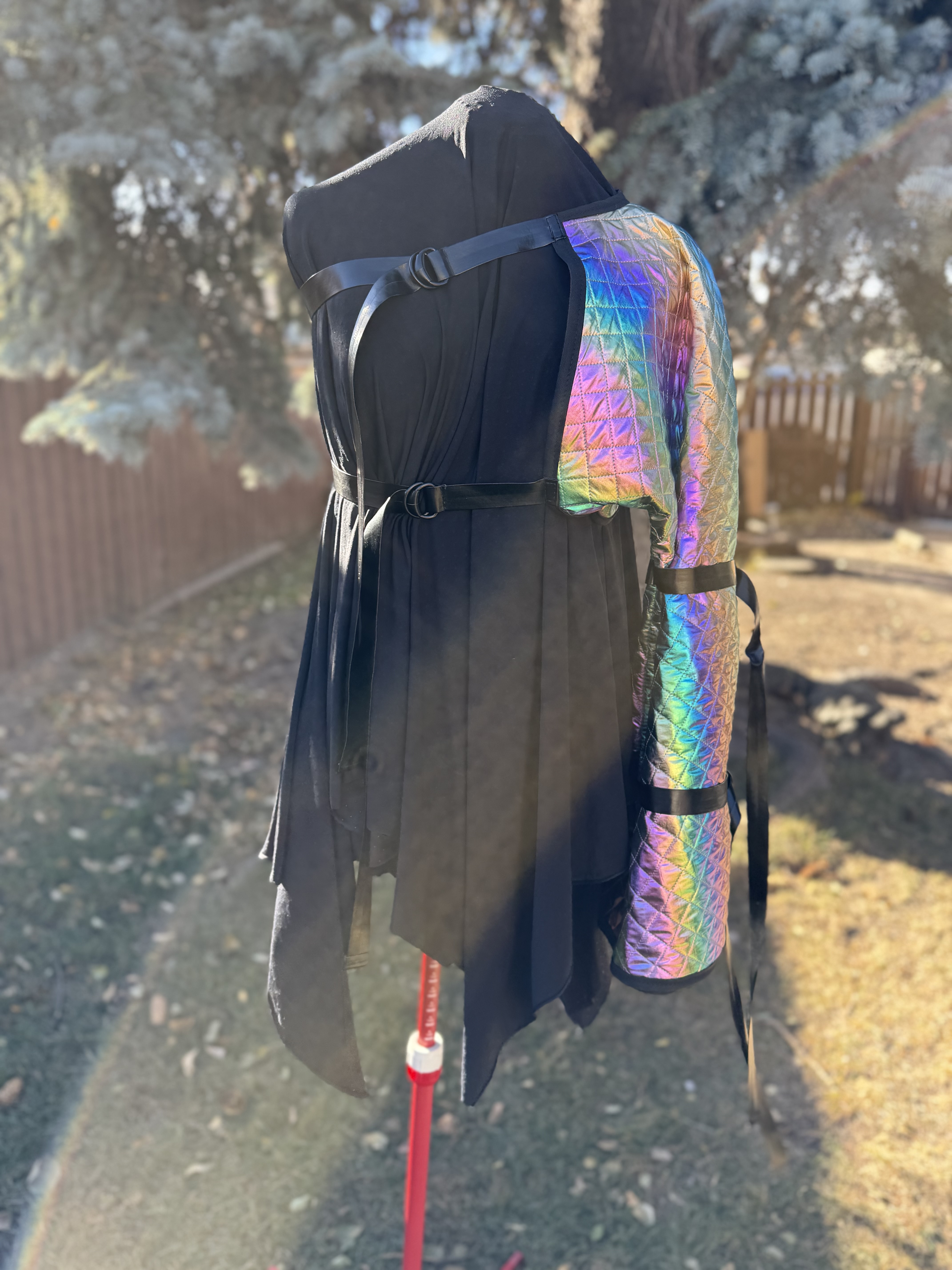 Iridescent Quilted Arm Piece: Rainbow