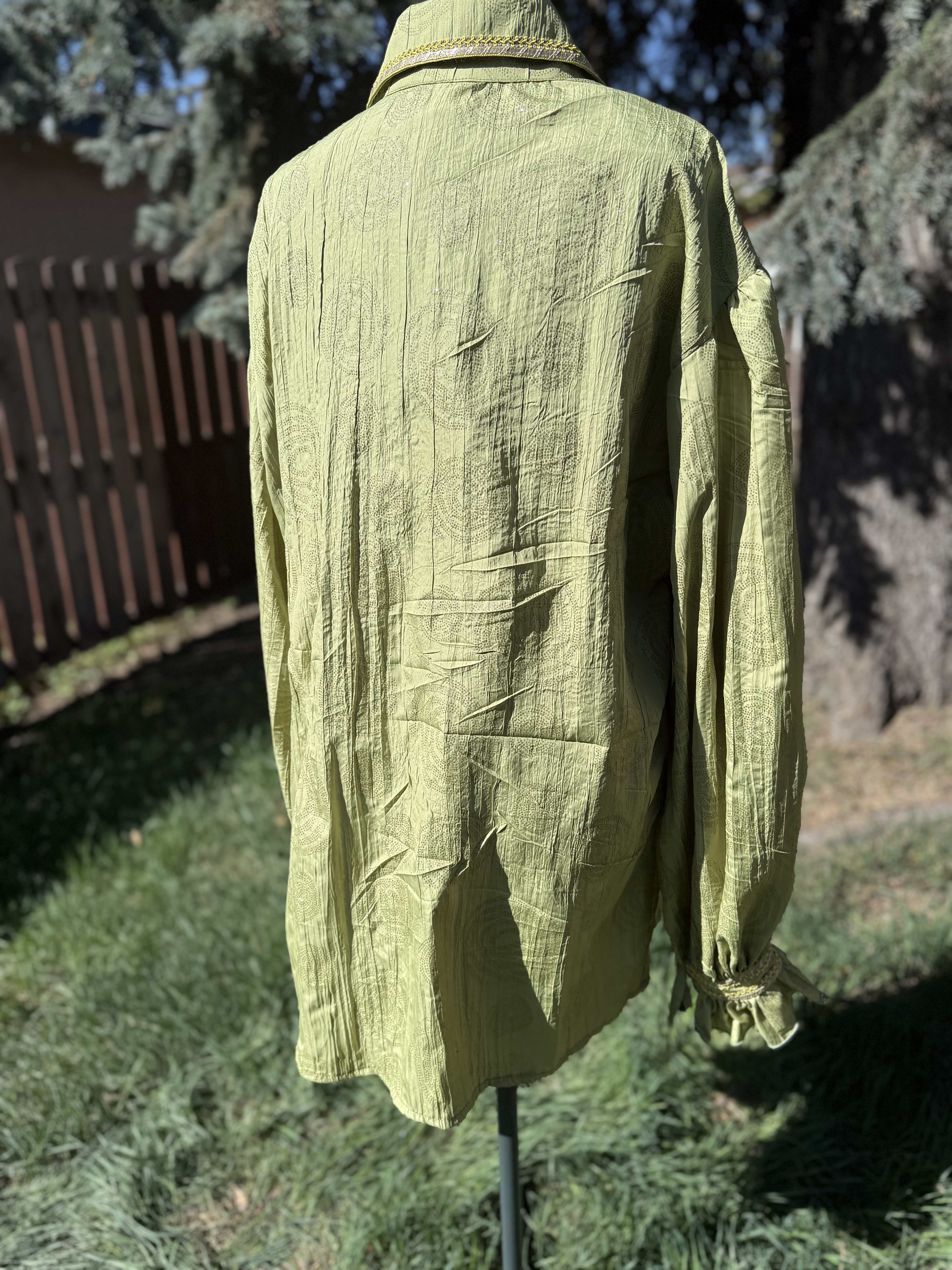 Intricate Green Long Sleeve Shirt