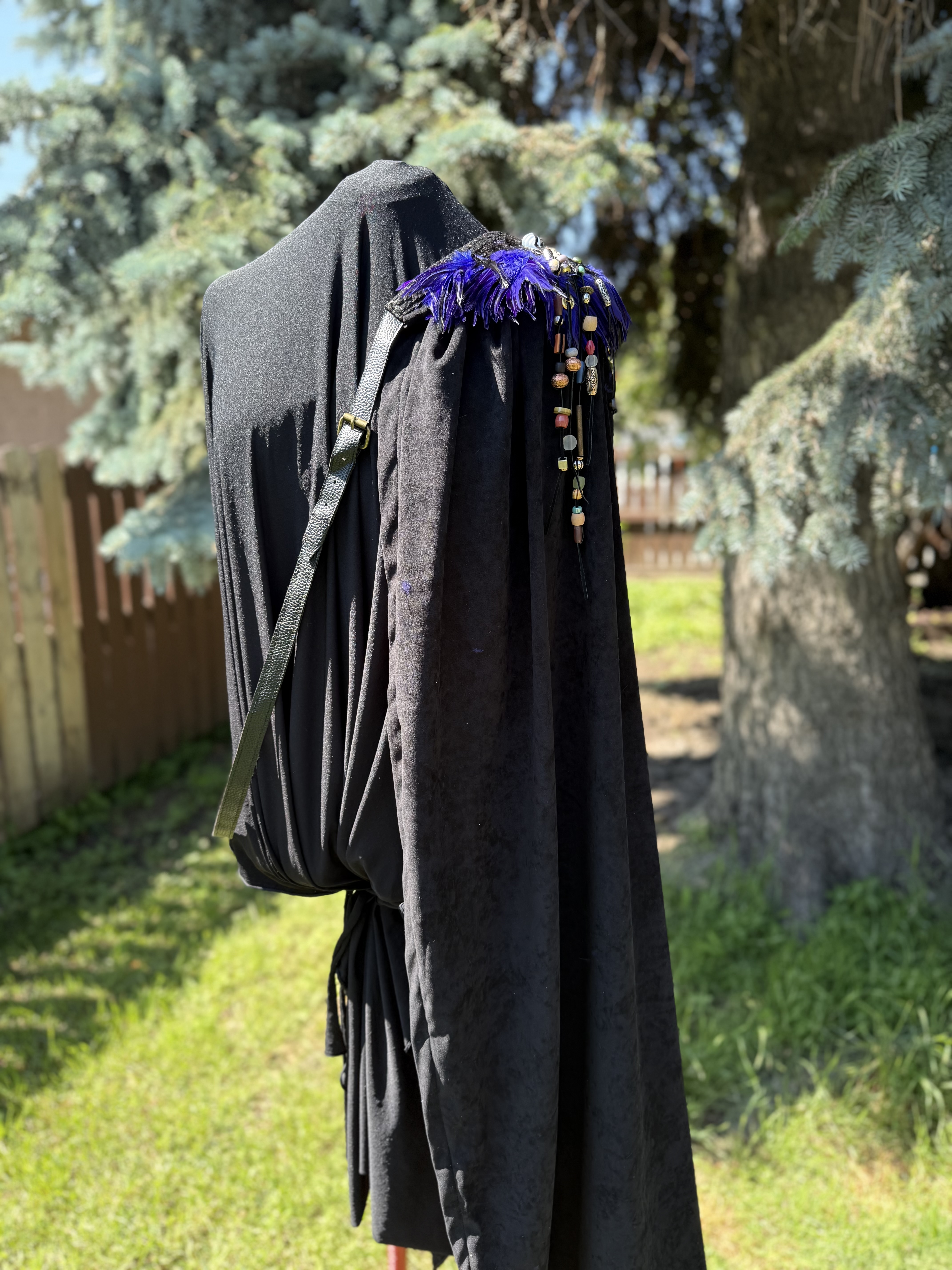 Black Suede Fantasy Cape