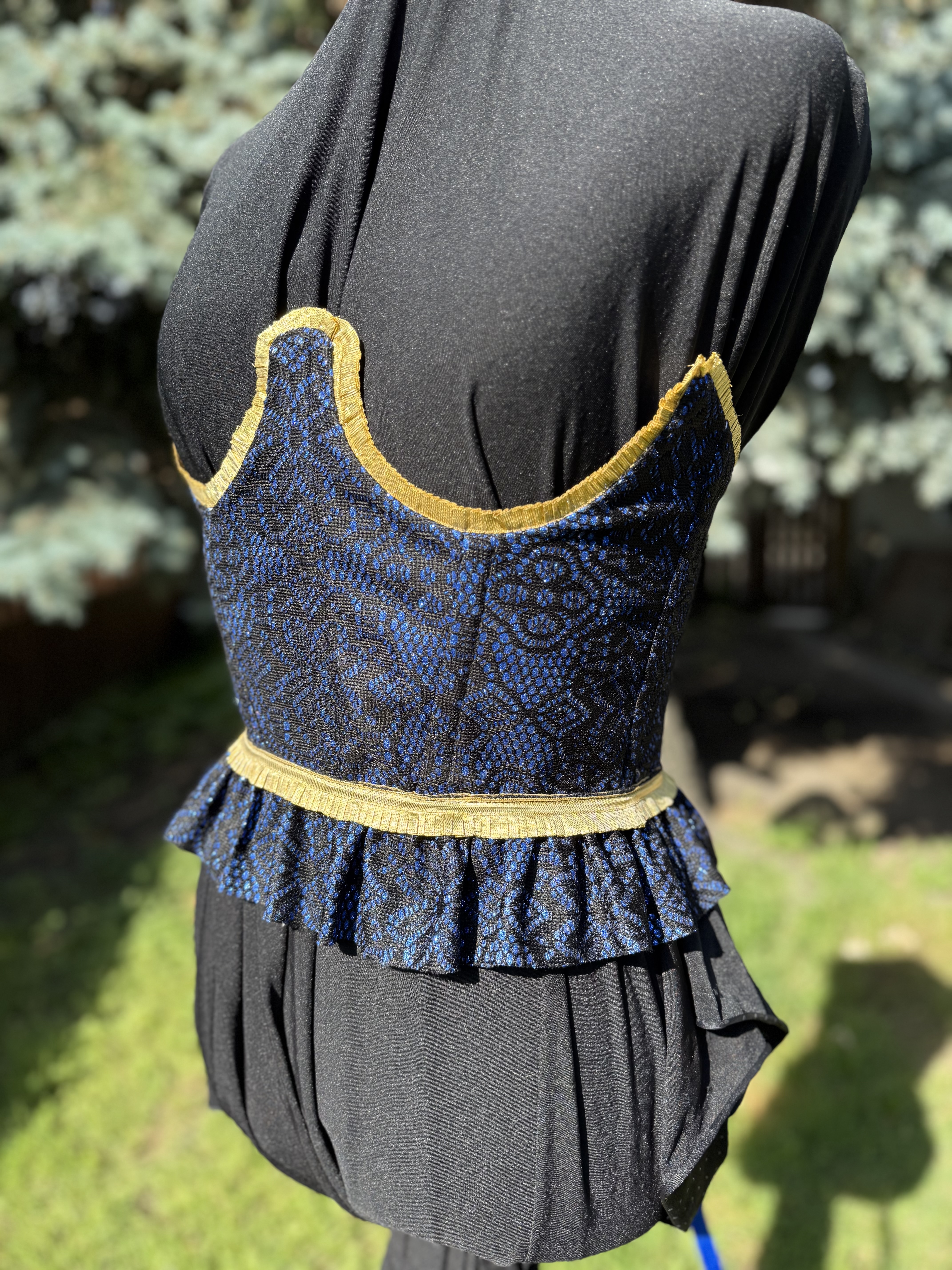 Alexandria: Navy and Gold Lace Corset