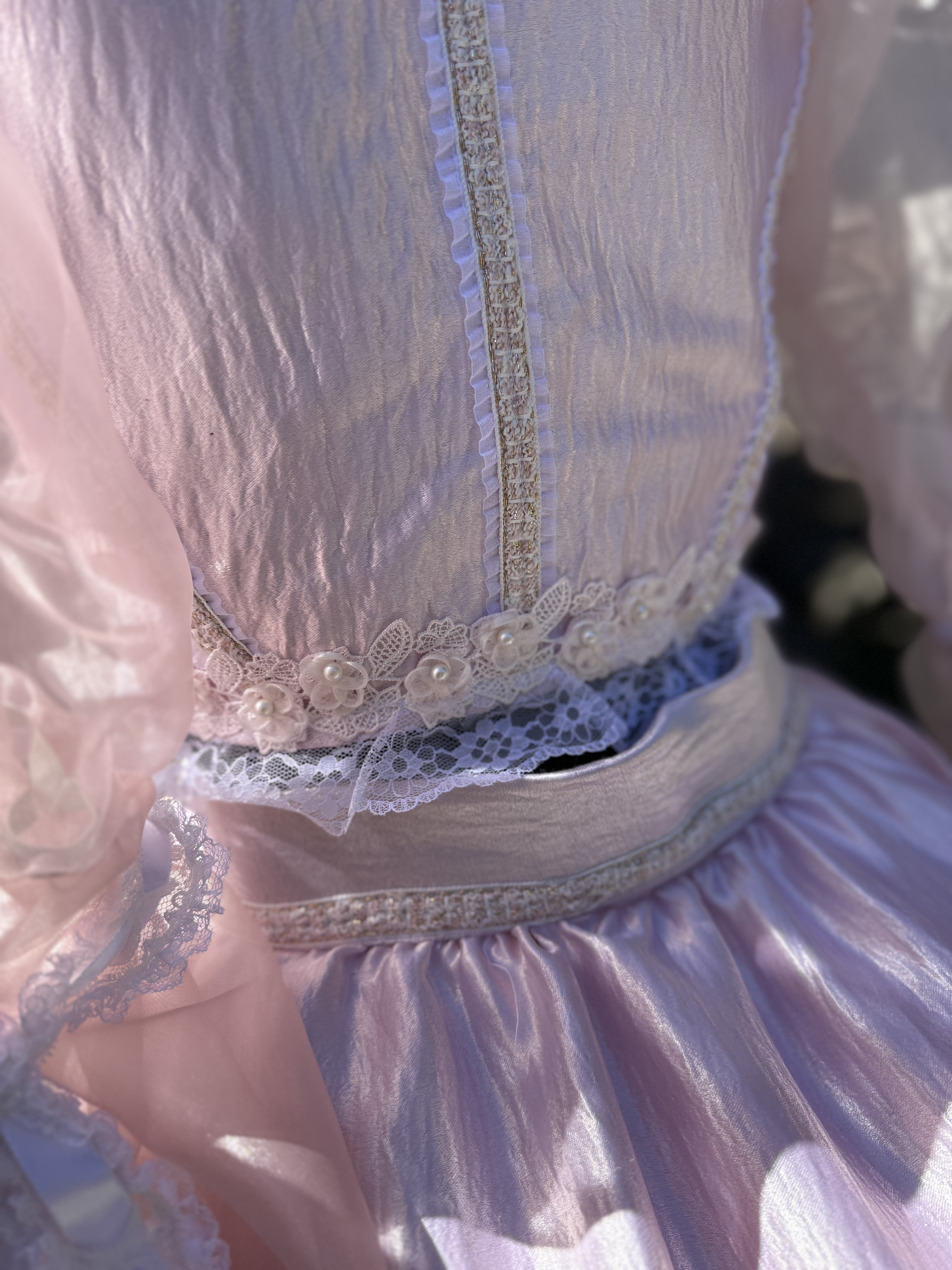 Poofy Pink Lace Top and half Skirt