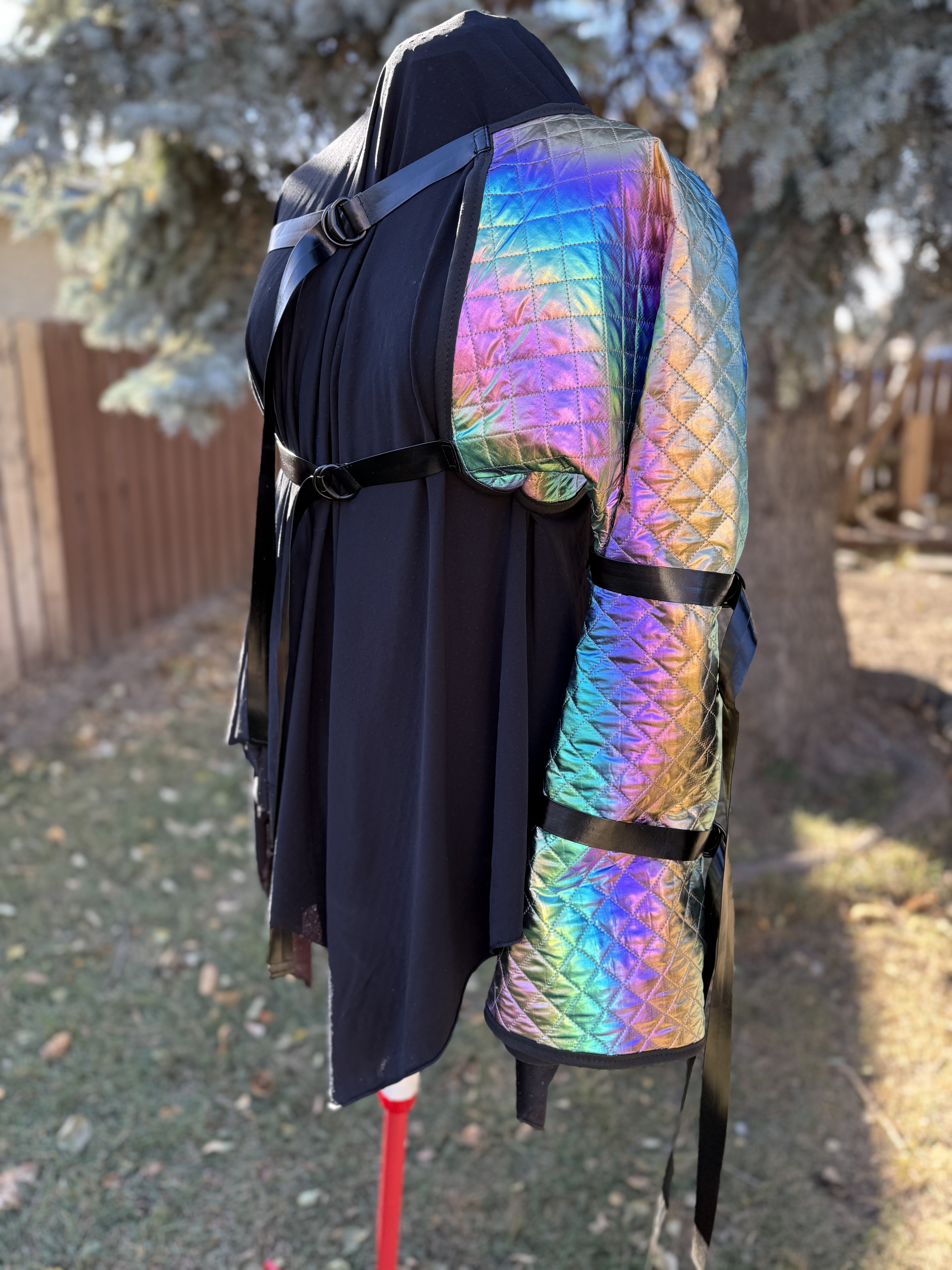 Iridescent Quilted Arm Piece: Rainbow
