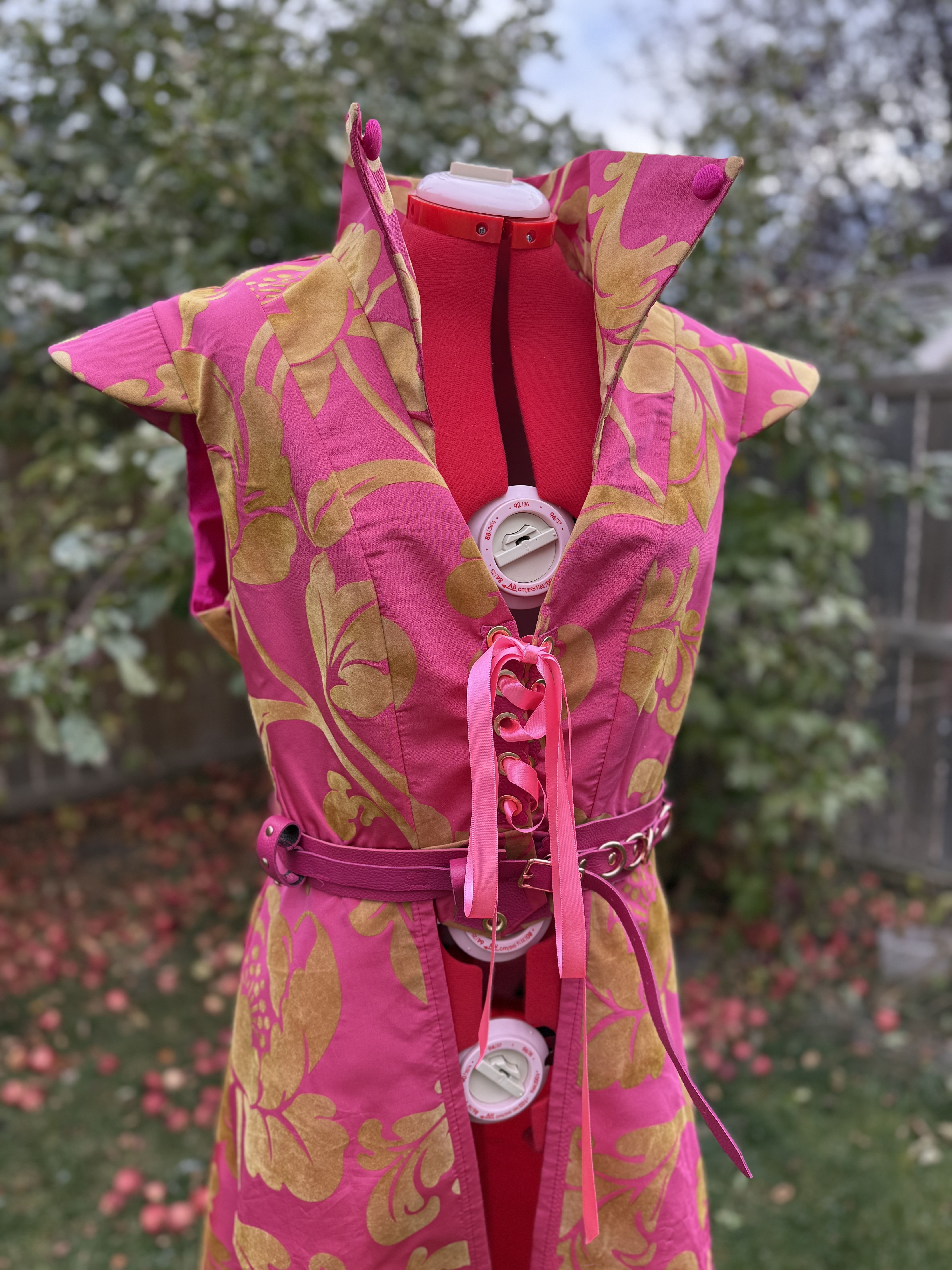 Pink Jacquard Corset Coat