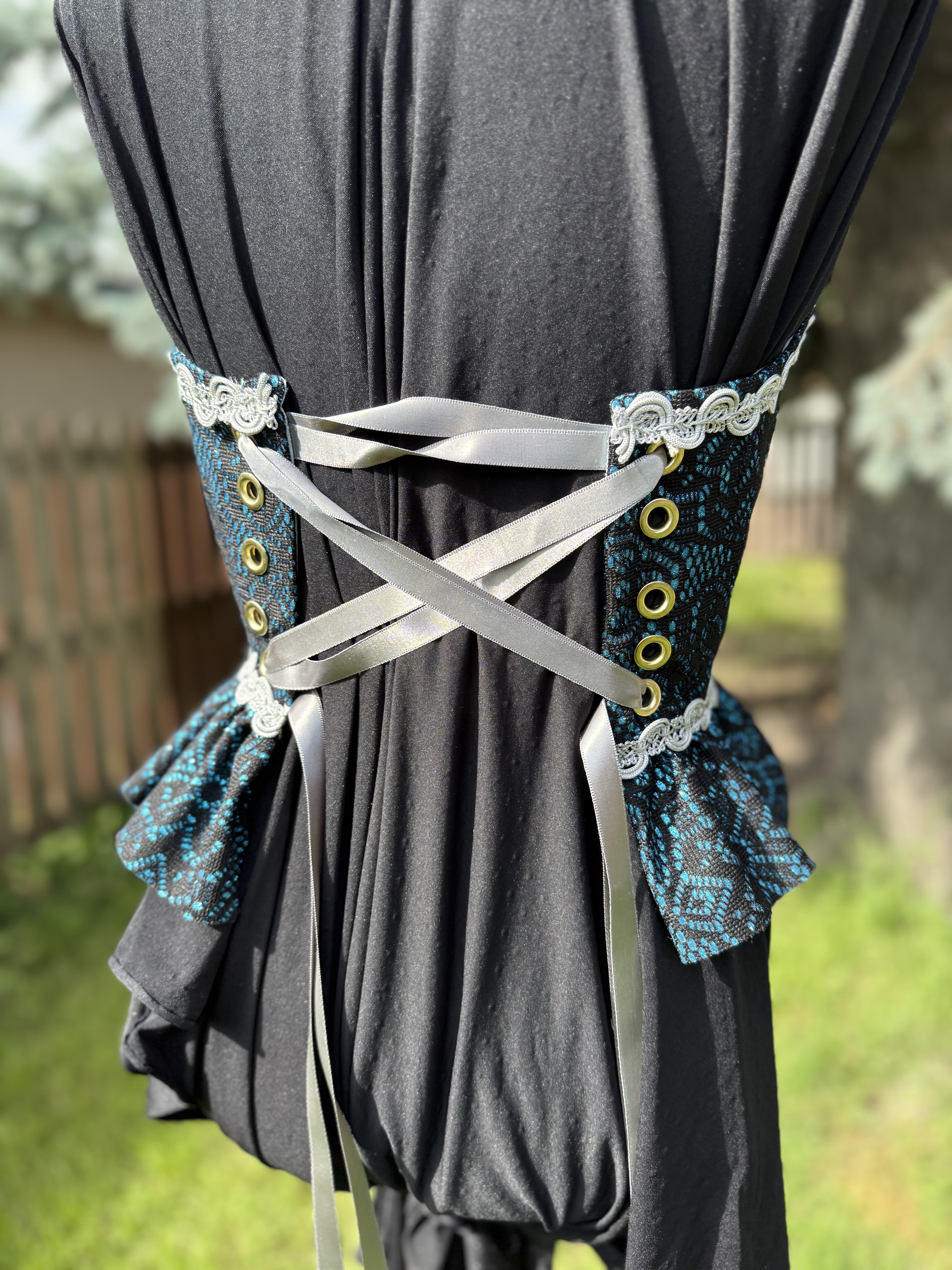 Vita: Black and Blue Lace Corset