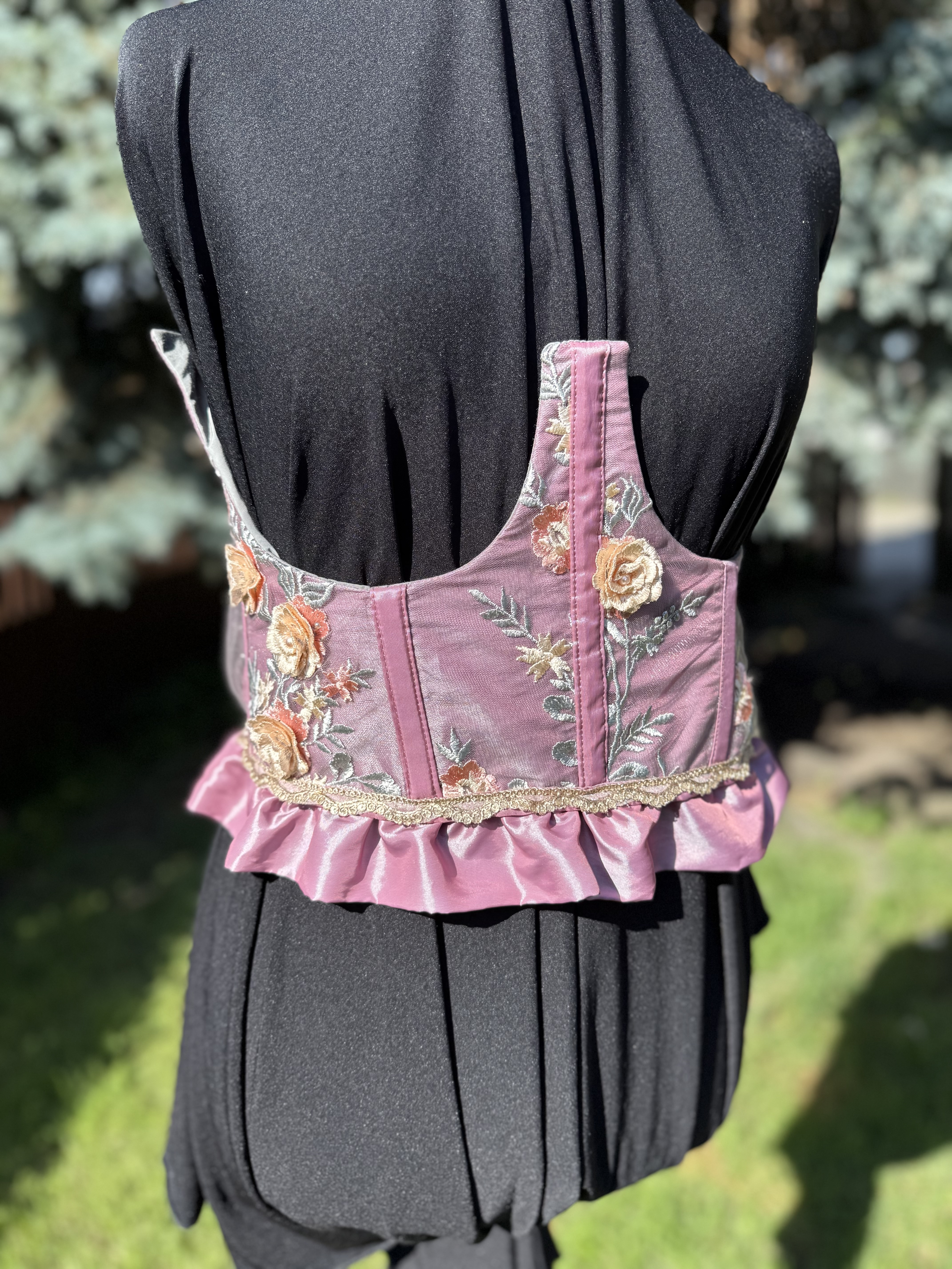 Florence: Embroidered Floral Corset Top