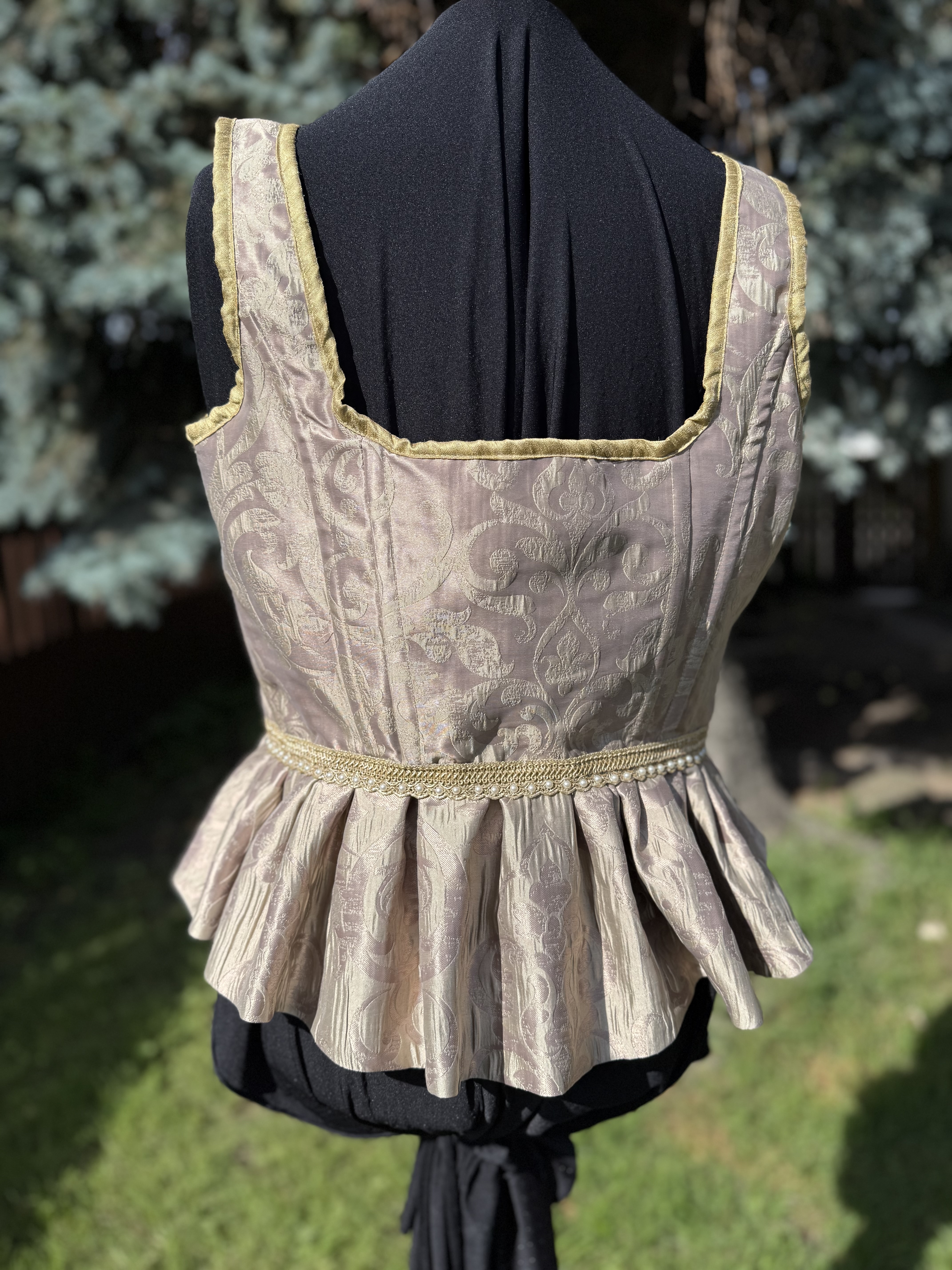  Ginevra: Vintage Brocade Corset Top