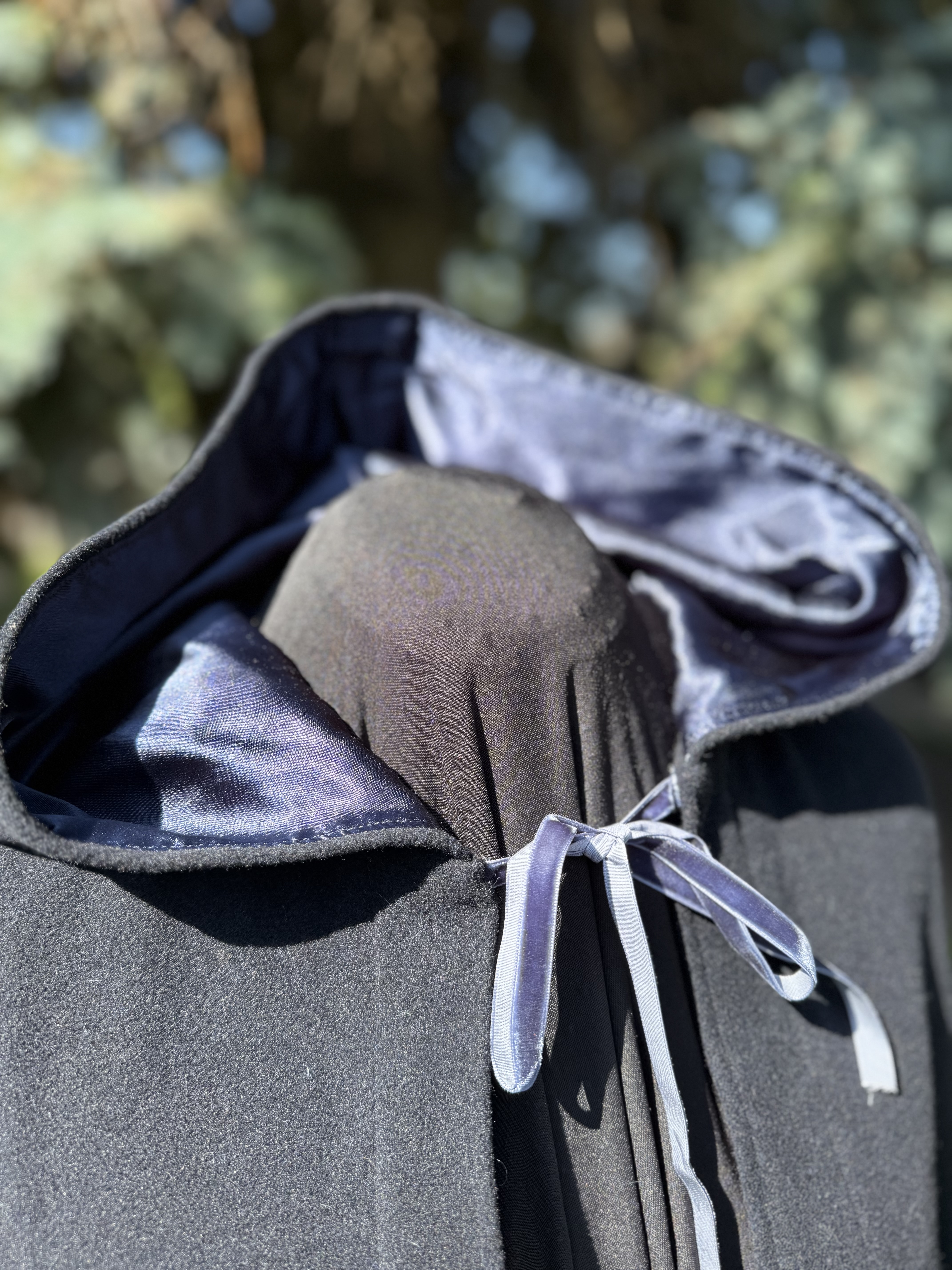 Ingrid: Deep Navy Hooded Cape