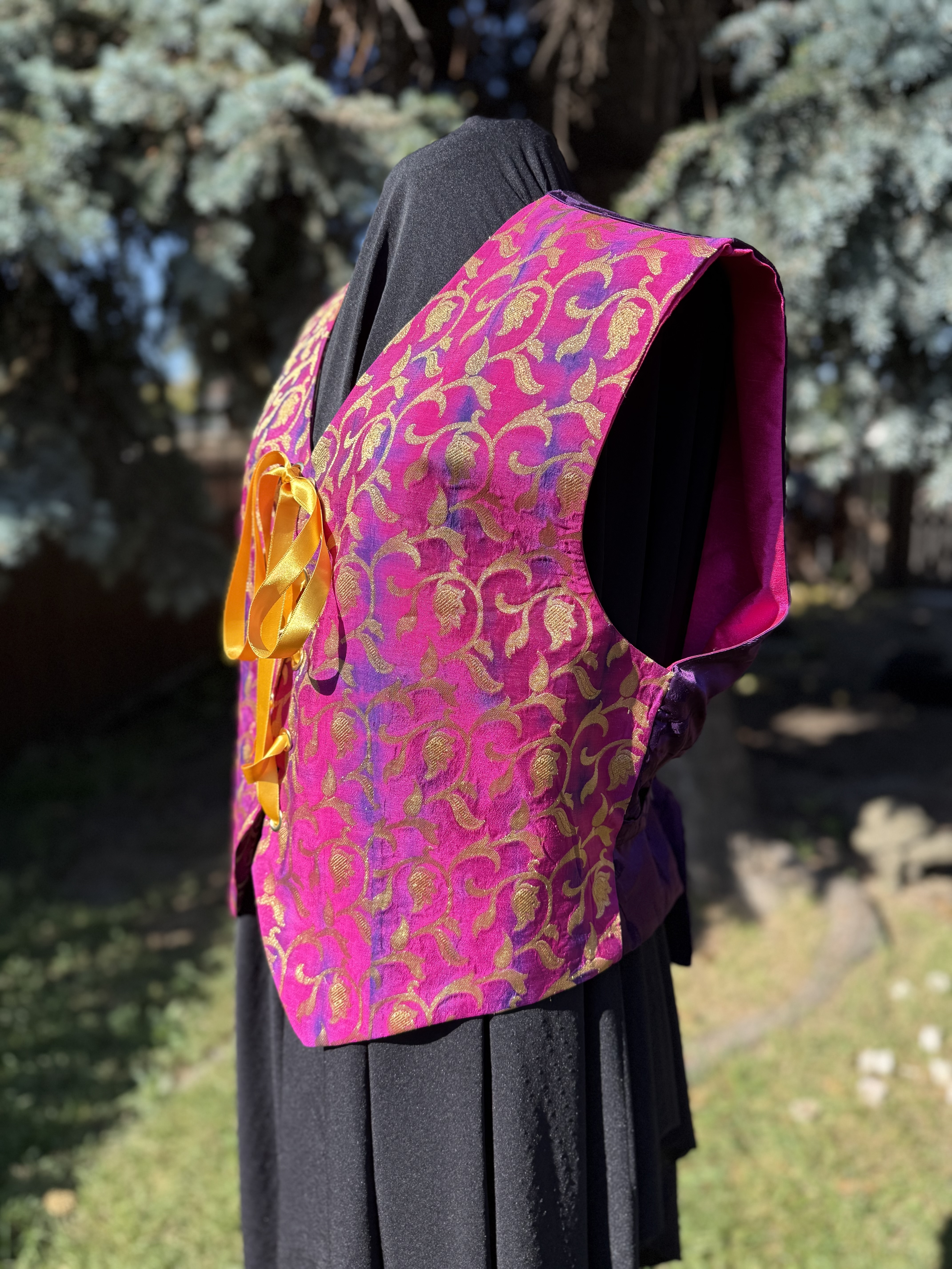 Pink Brocade Vest