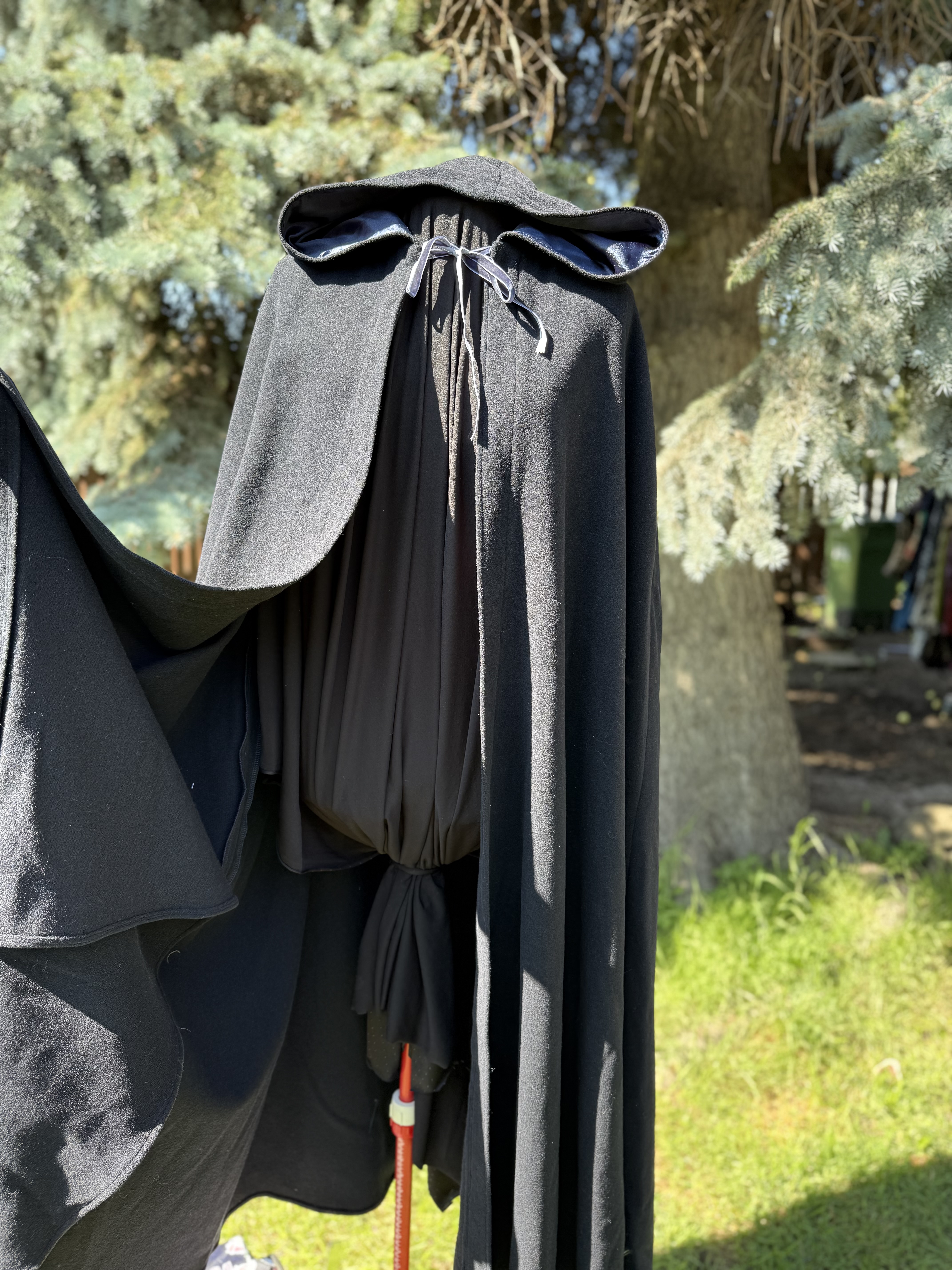 Ingrid: Deep Navy Hooded Cape