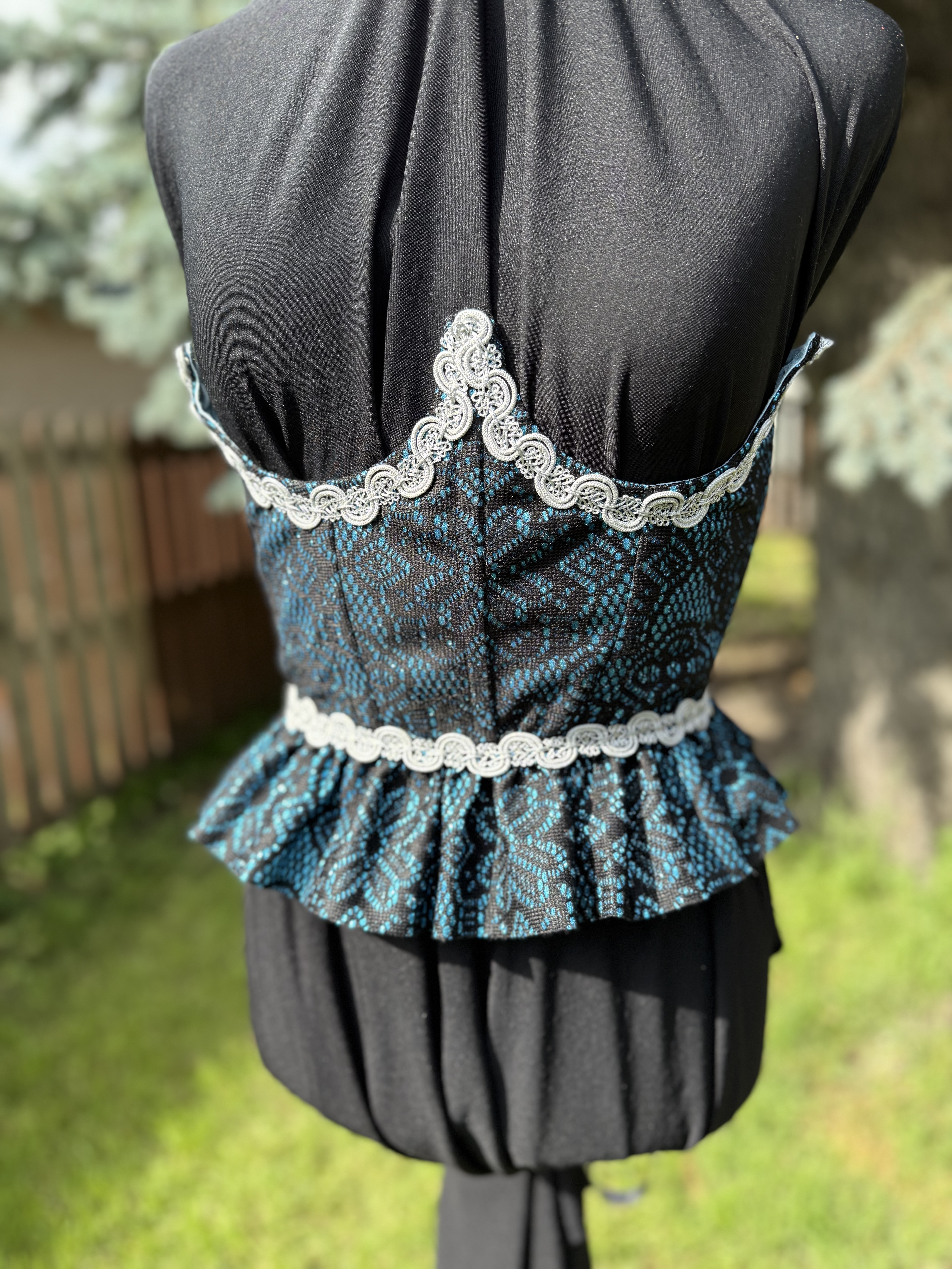 Vita: Black and Blue Lace Corset