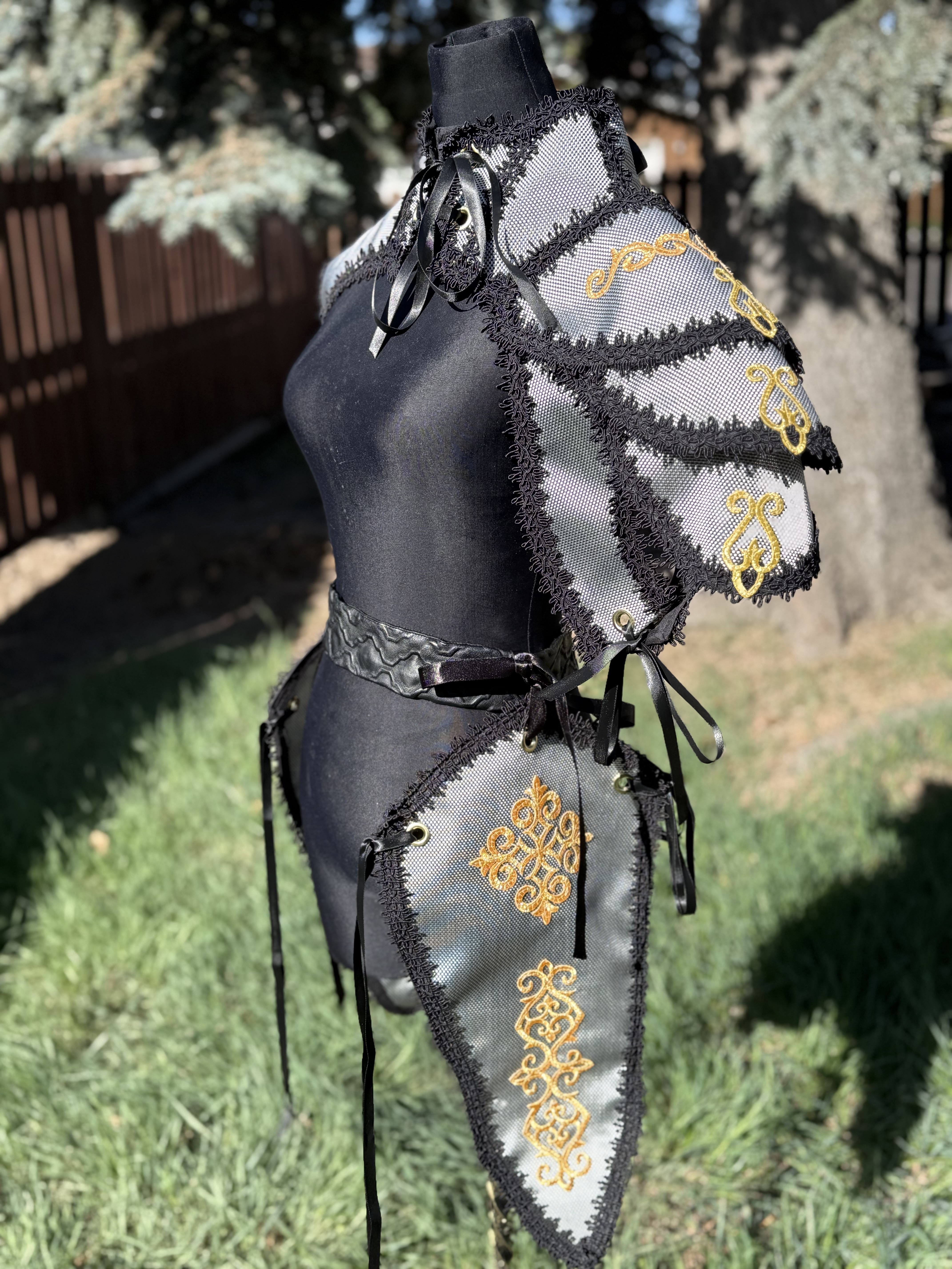 Faux Armour Corset Ensemble 