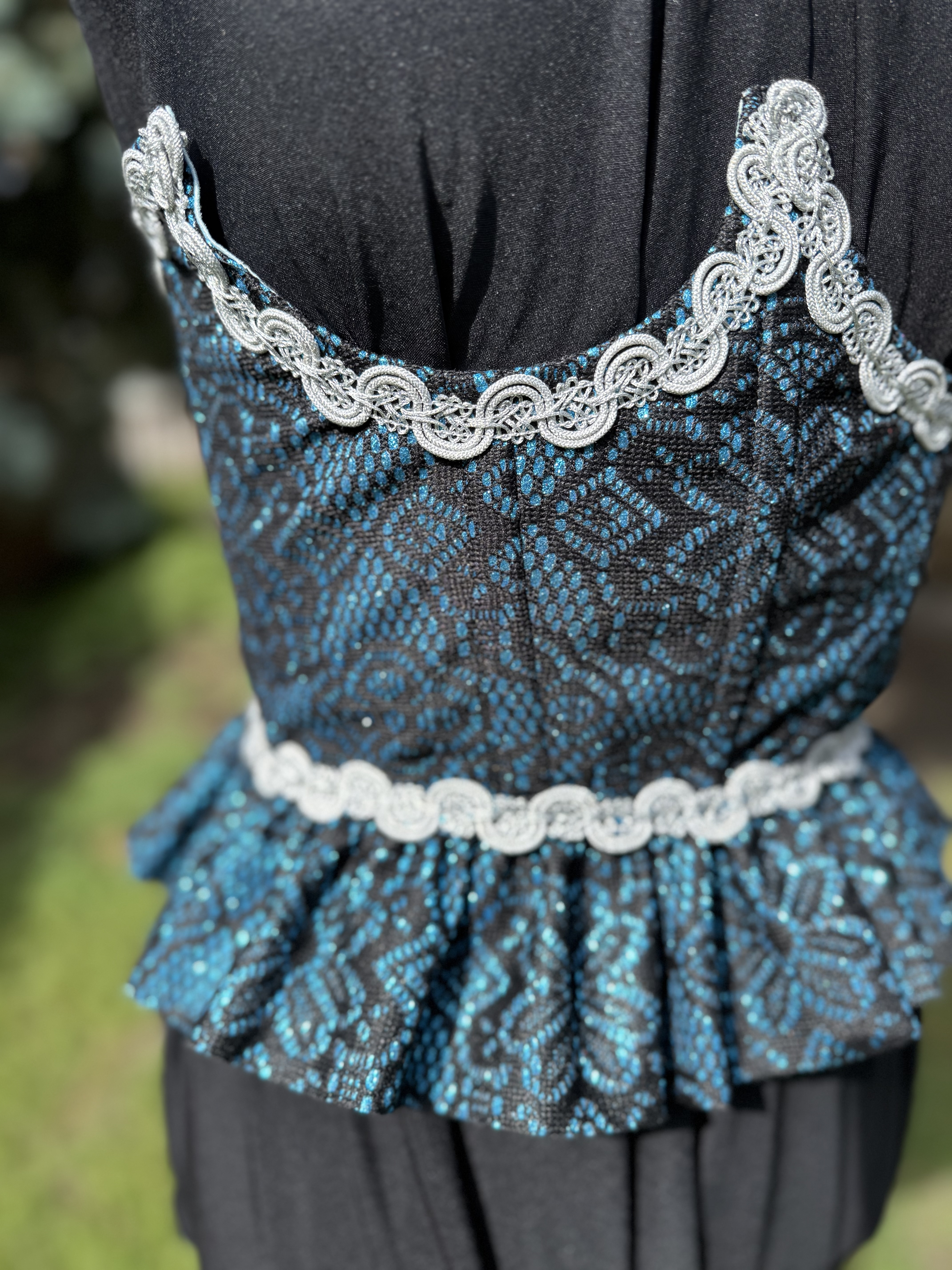 Vita: Black and Blue Lace Corset