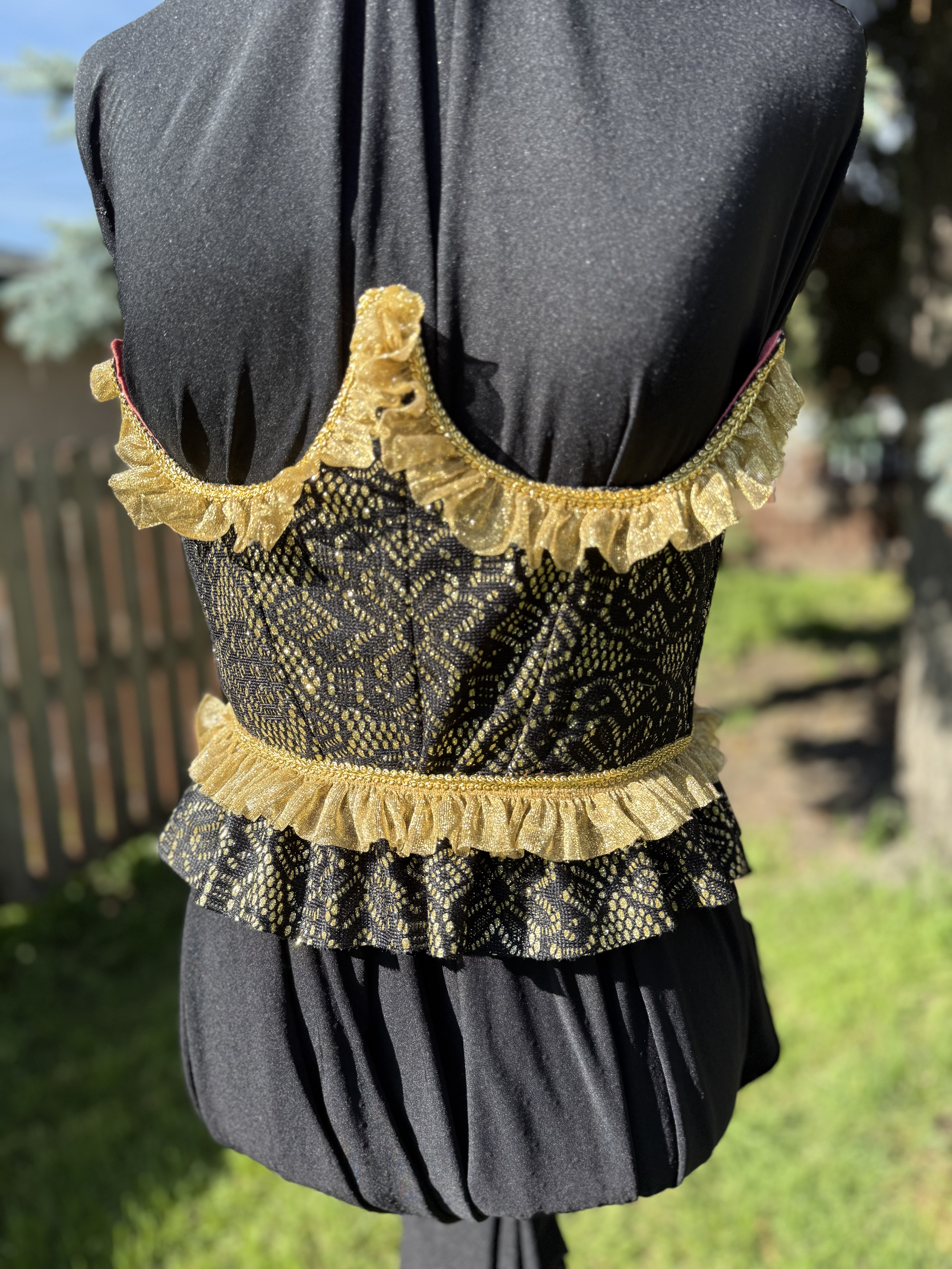 Godiva: Black and Gold Lace Corset