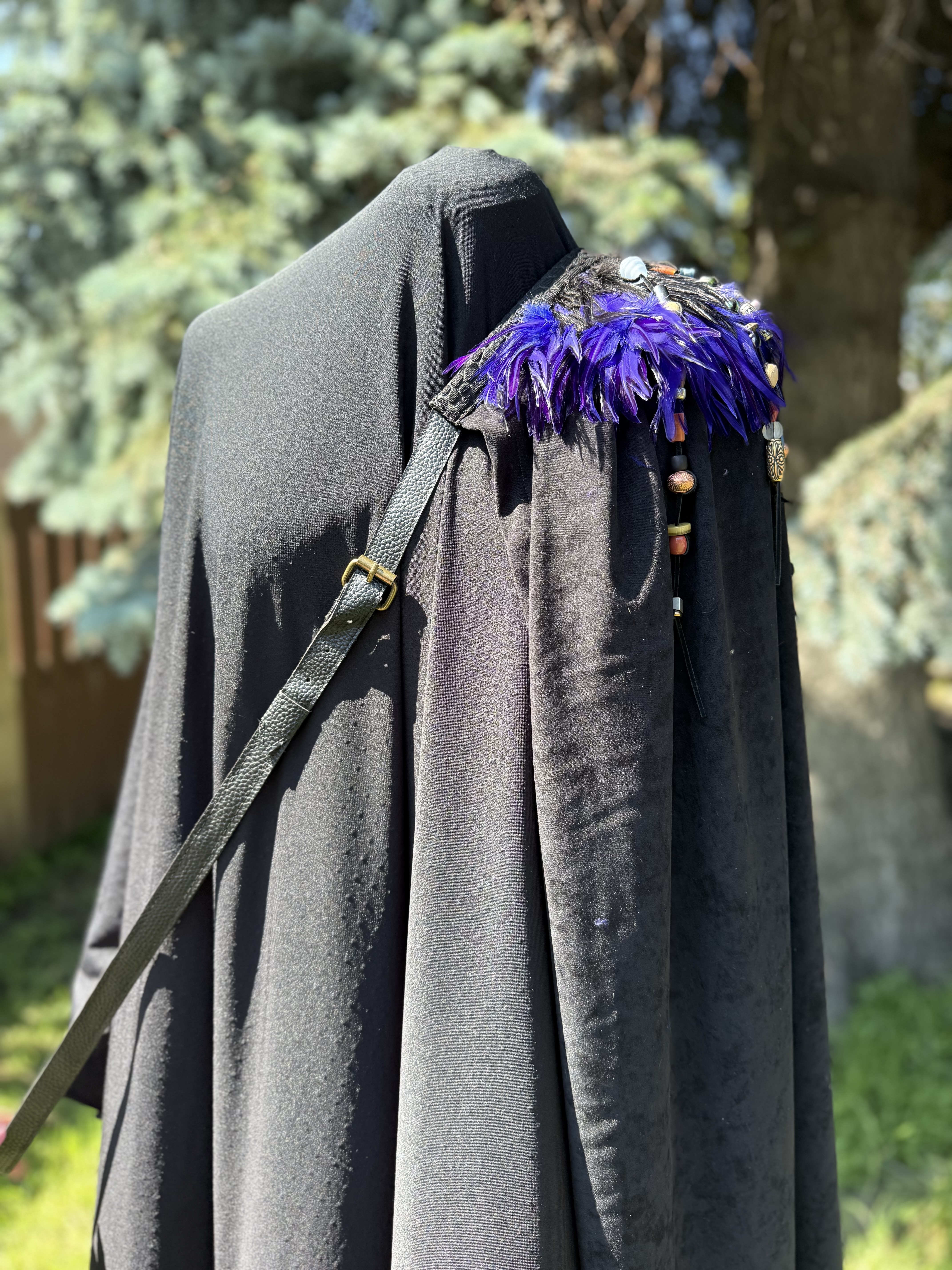 Black Suede Fantasy Cape