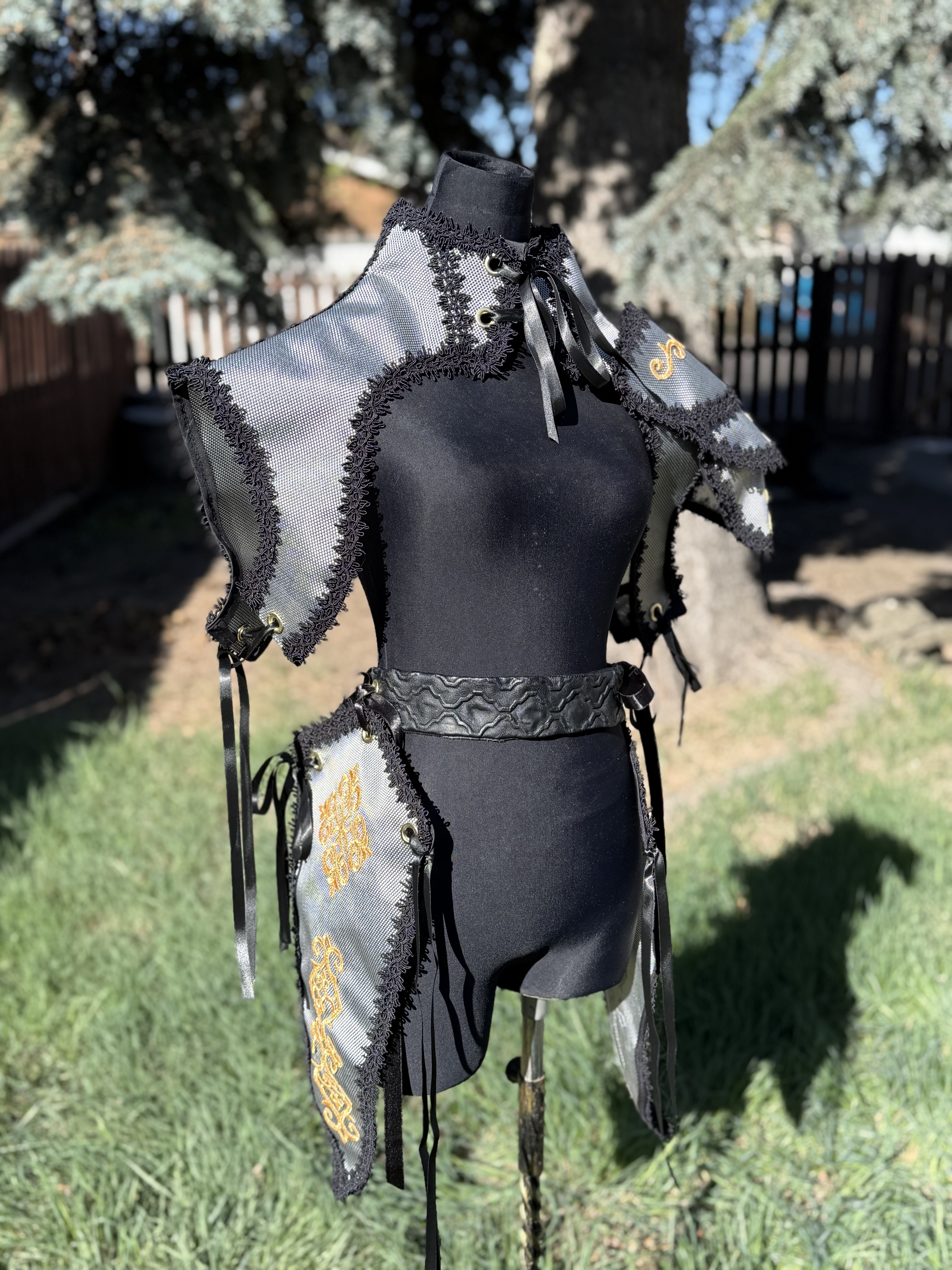 Faux Armour Corset Ensemble 