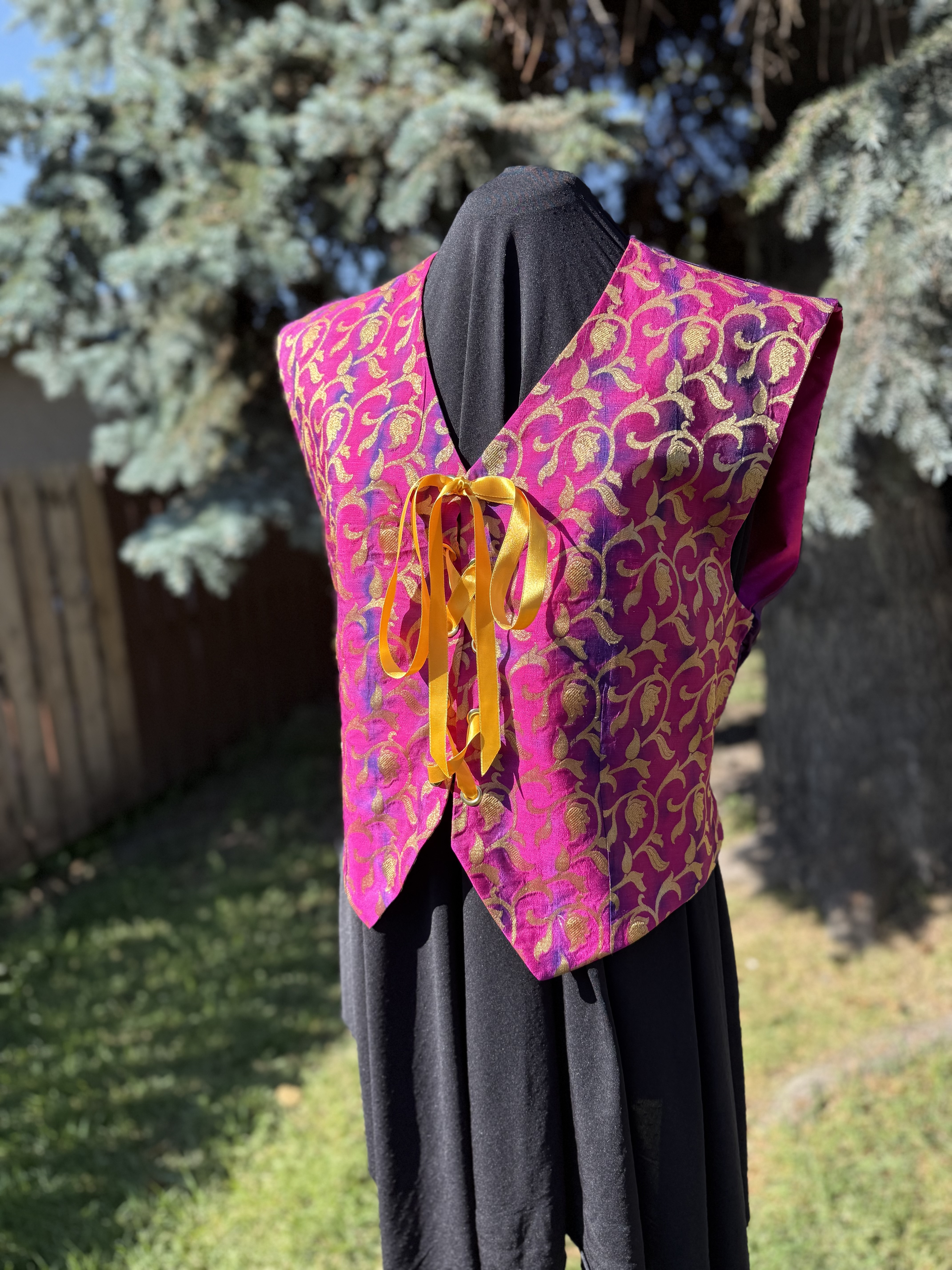 Pink Brocade Vest
