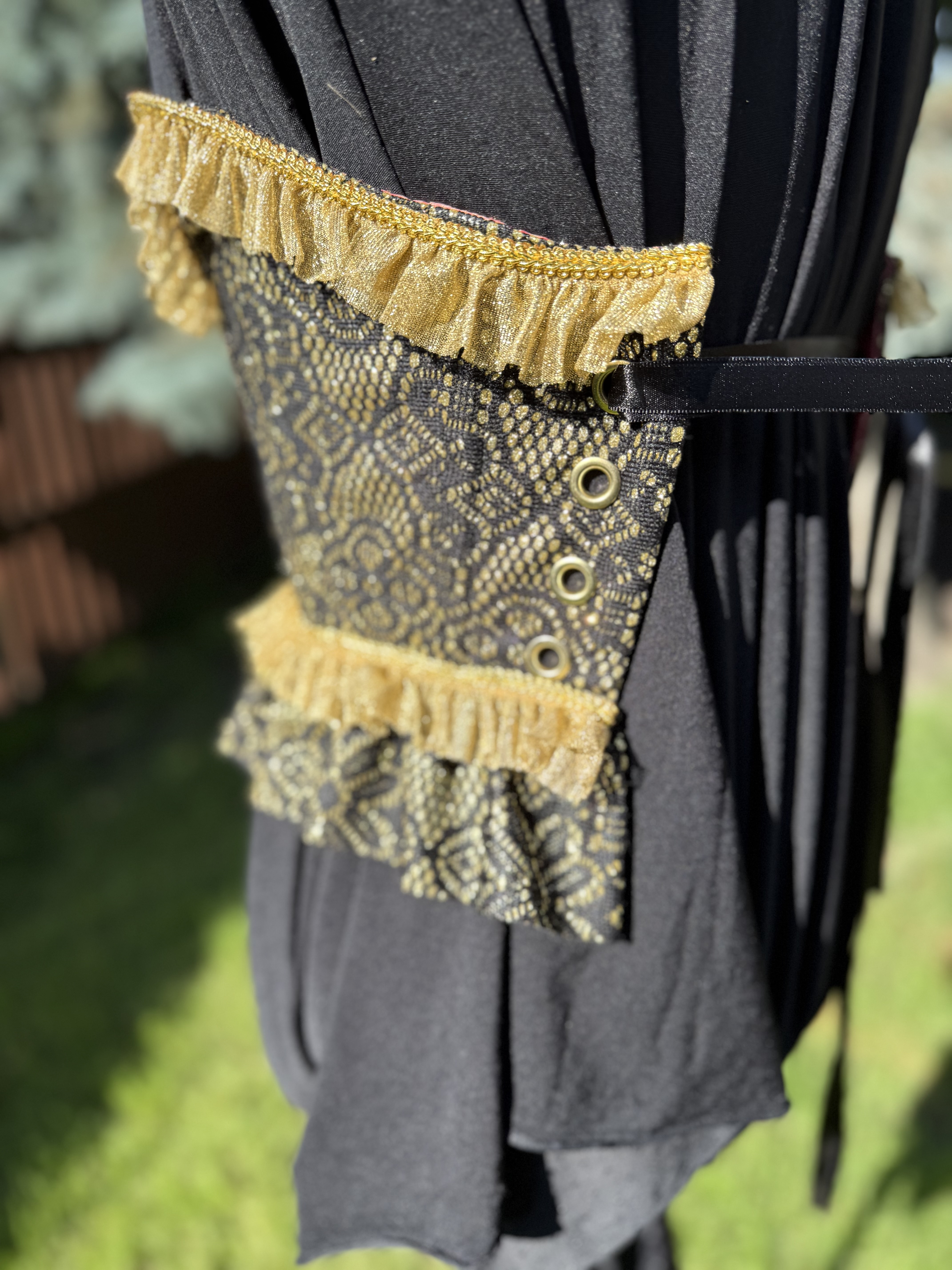 Godiva: Black and Gold Lace Corset