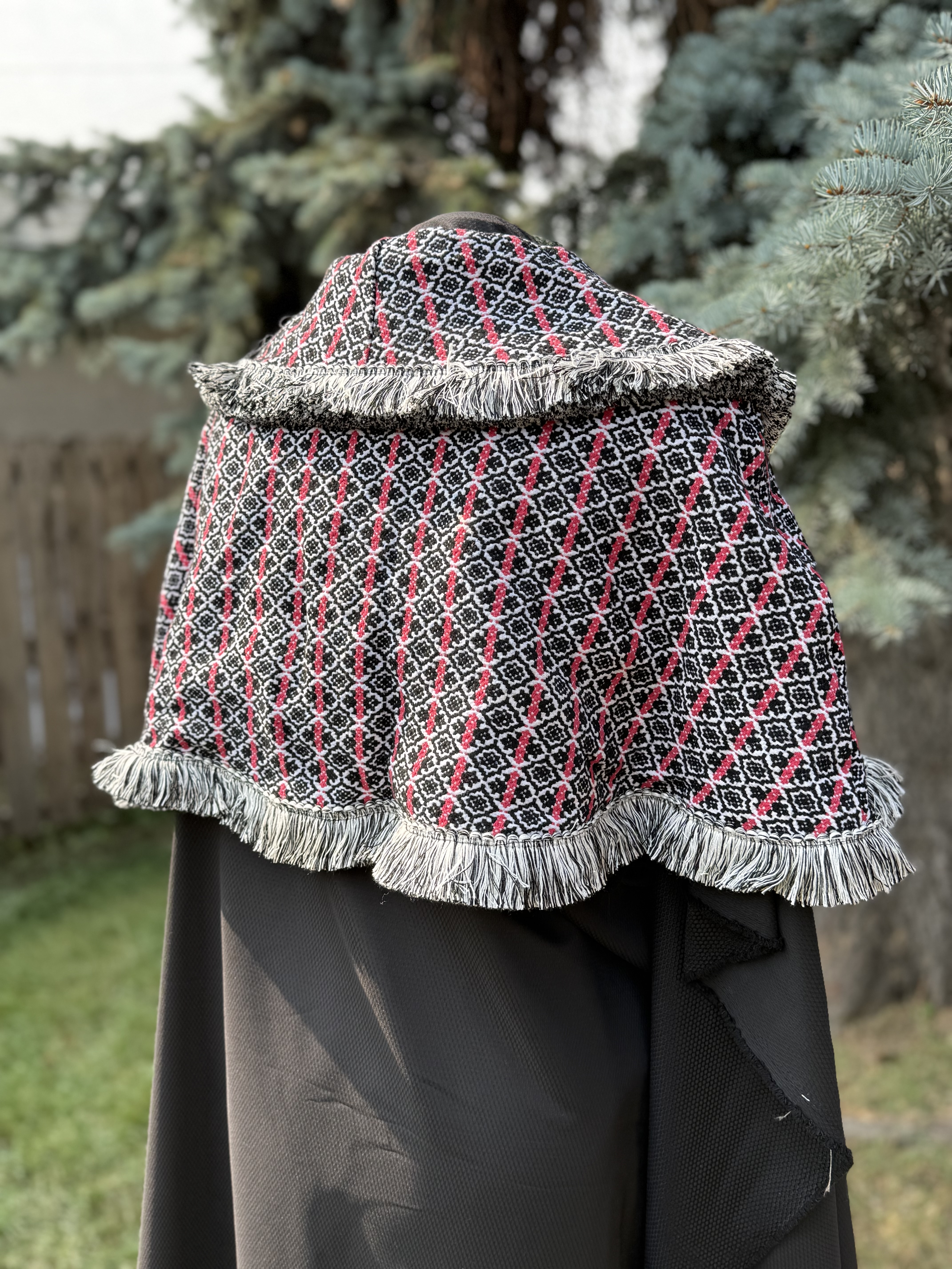 Patterned Capelet With Fringe