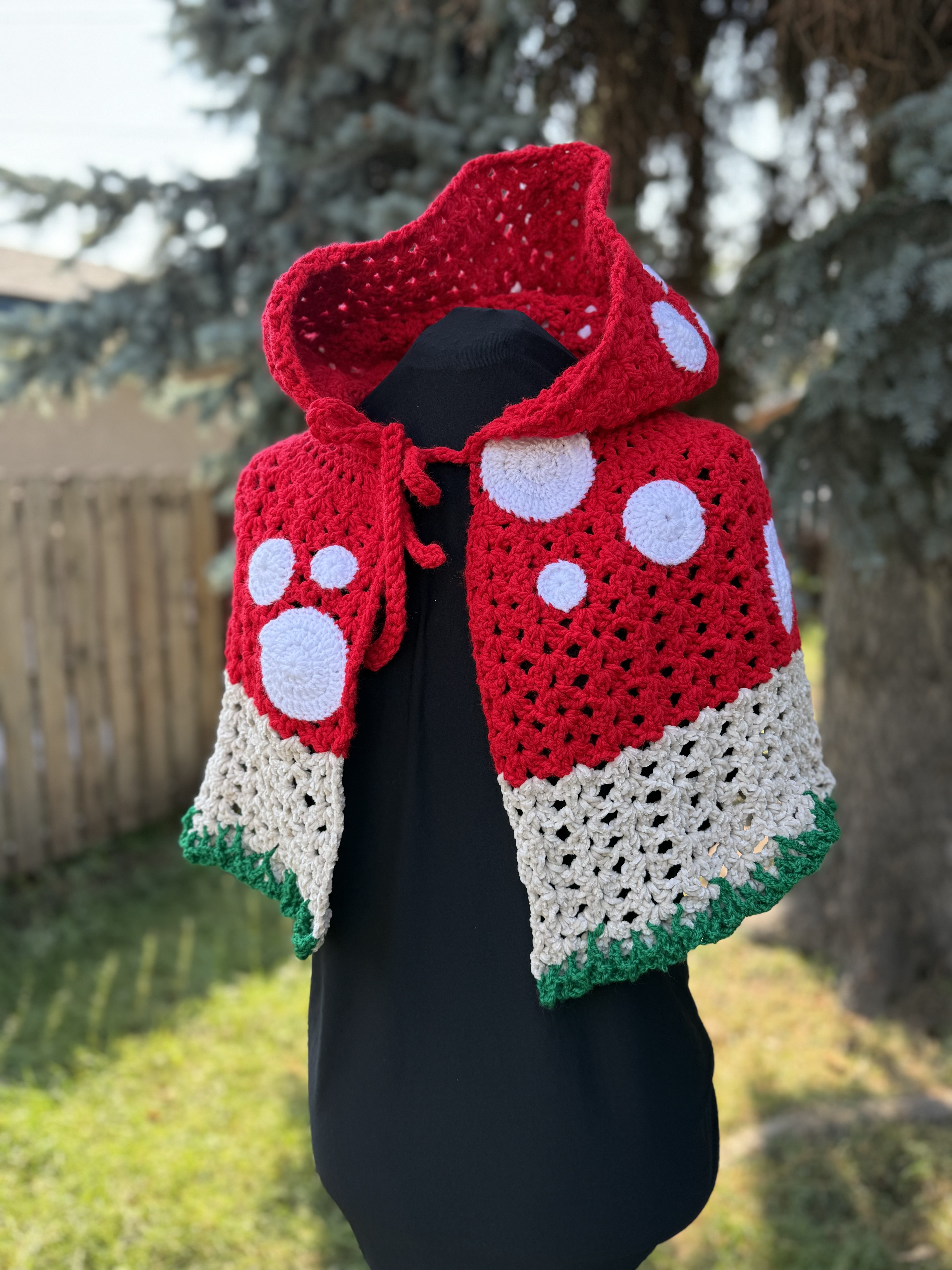 Mushroom Crochet Cape