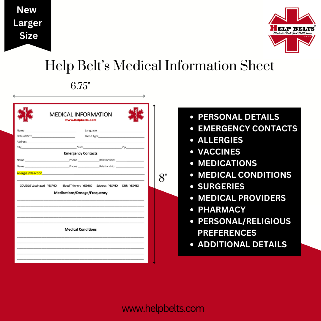 Autism Medical Alert Seat Belt Covers