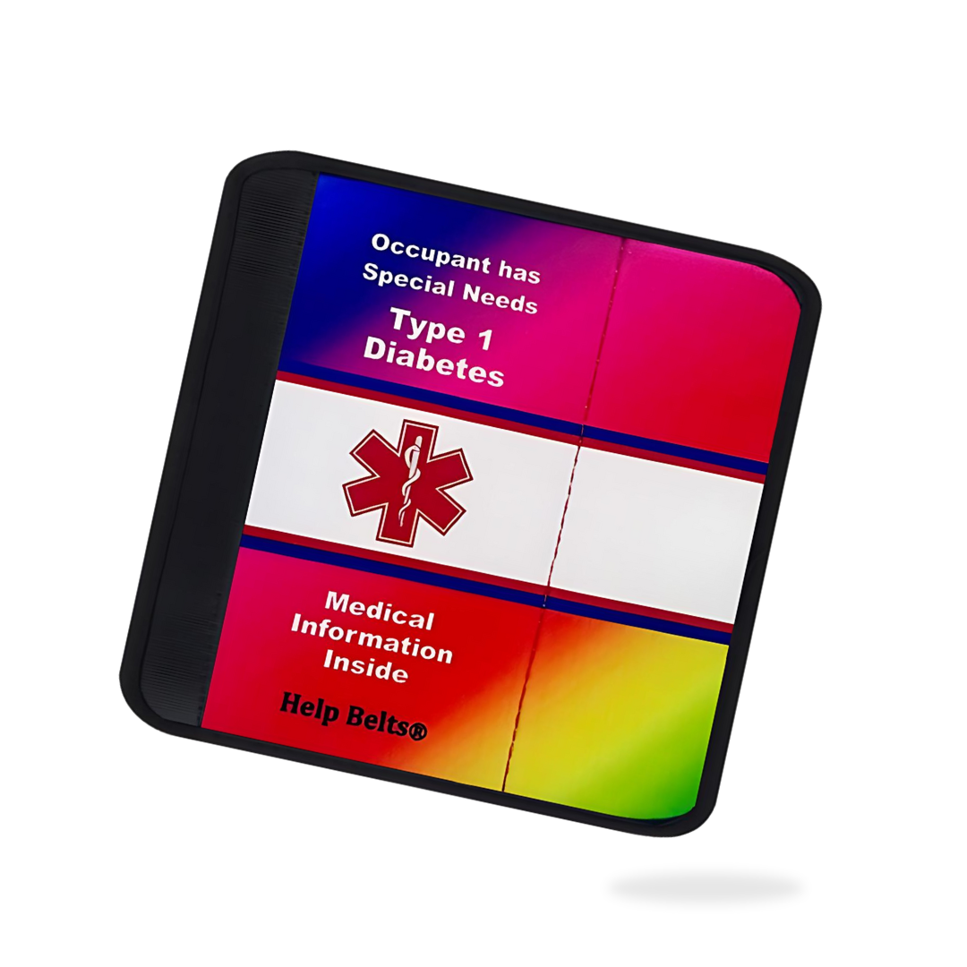 Type 1 Diabetes Medical Alert Seat Belt Covers