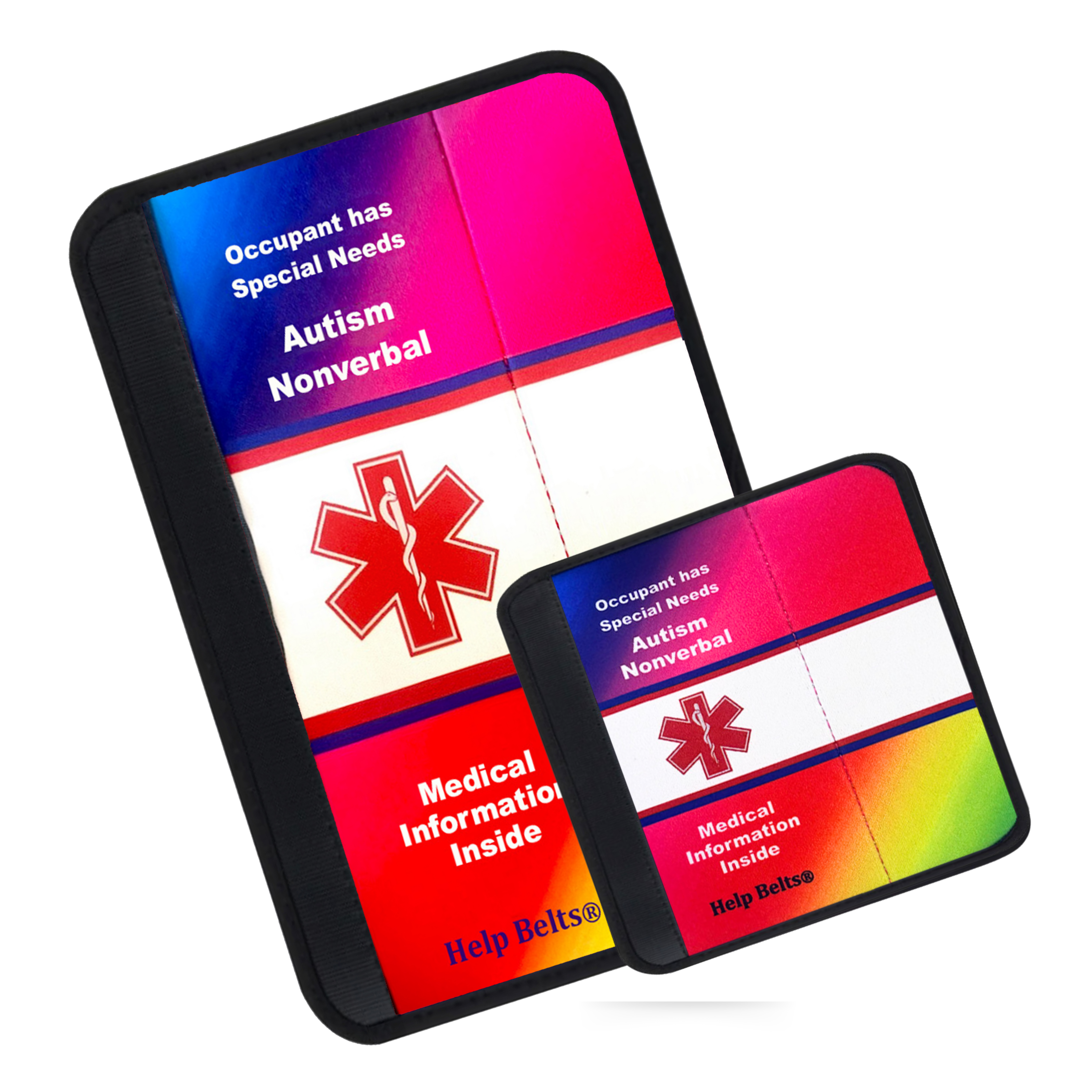 Autism Non-Verbal Medical Alert Seat Belt Covers