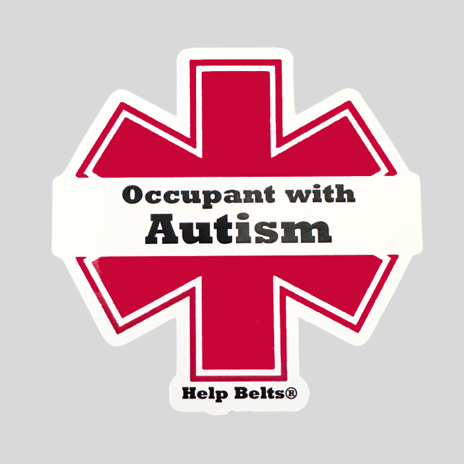 Autism Occupant Awareness Safety cling 4"x4"