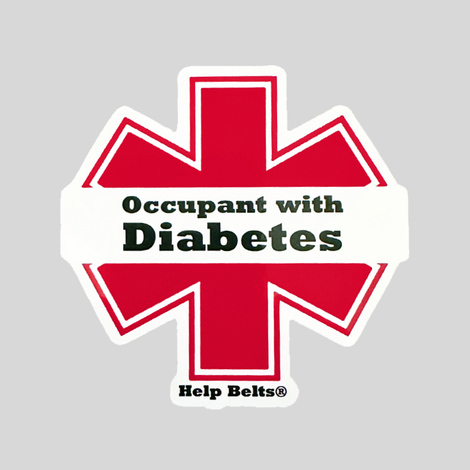 Diabetes Occupant Safety Window Cling 4"x4"