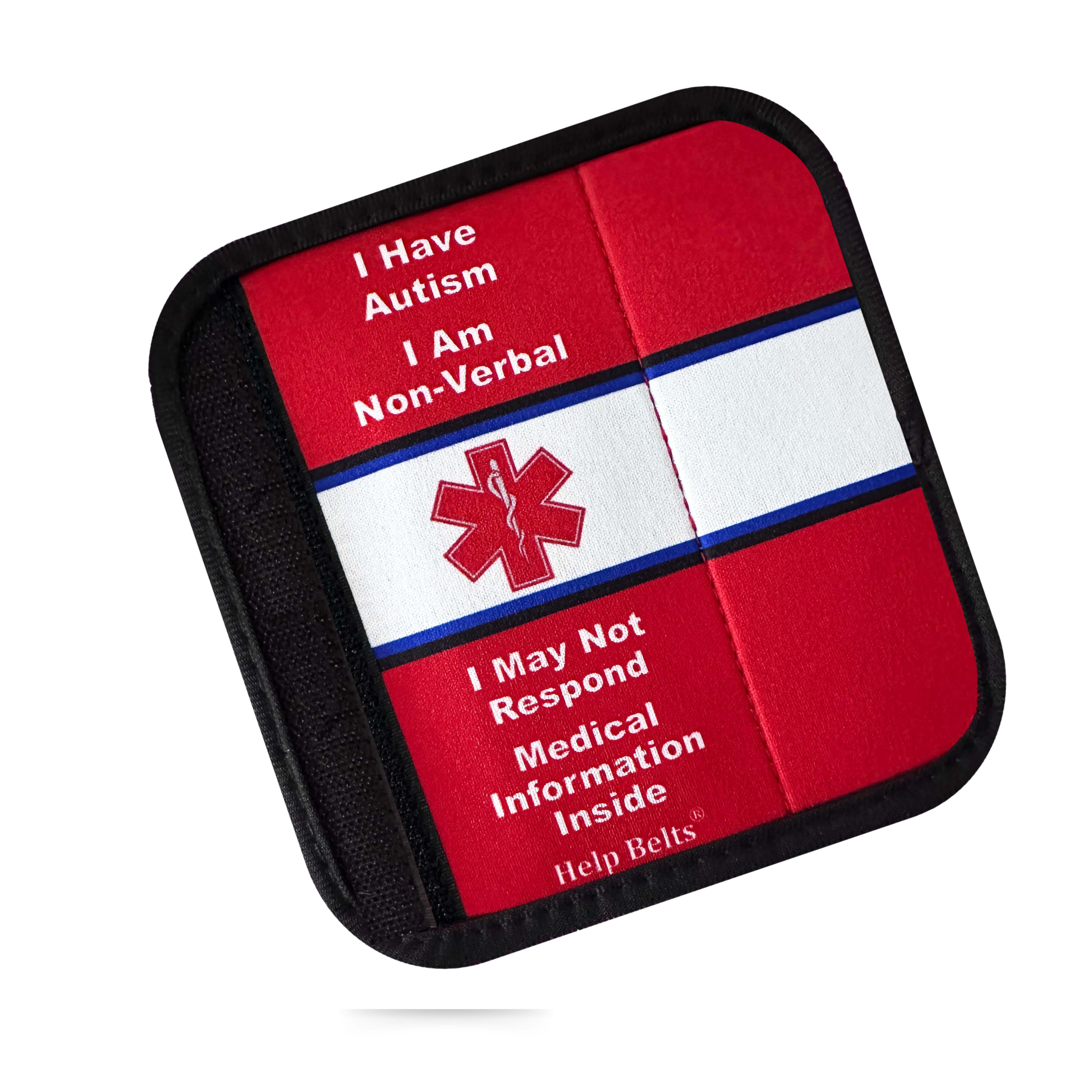 Autism Non-Verbal Medical Alert Seat Belt Covers