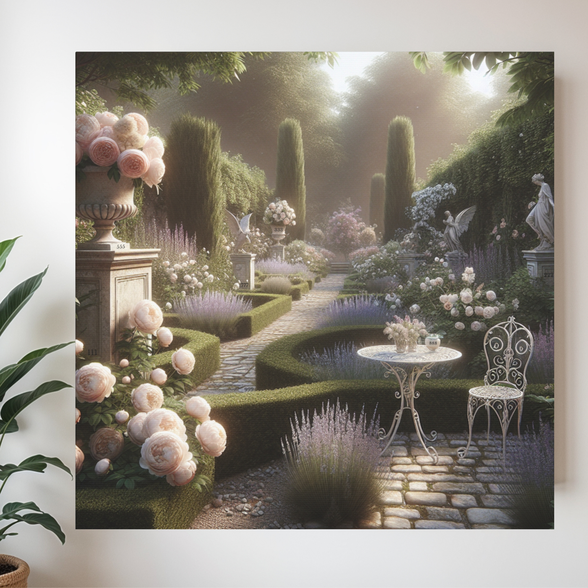 Victorian Garden With Hidden Angel Numbers Wall Art