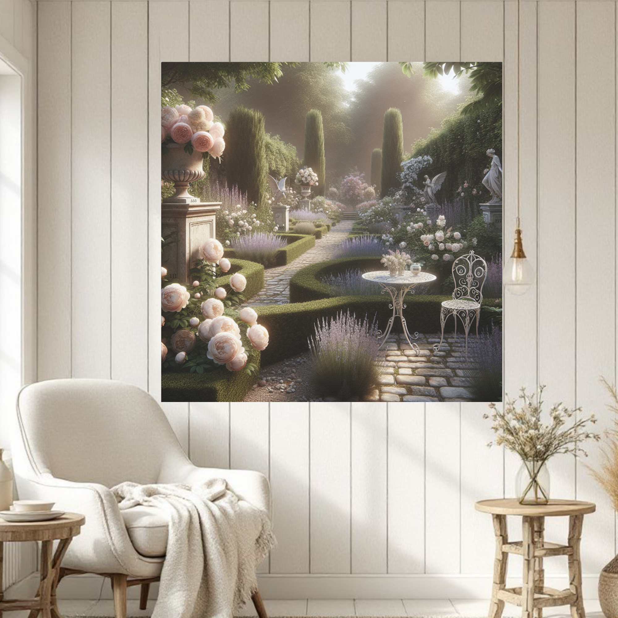 Victorian Garden With Hidden Angel Numbers Wall Art