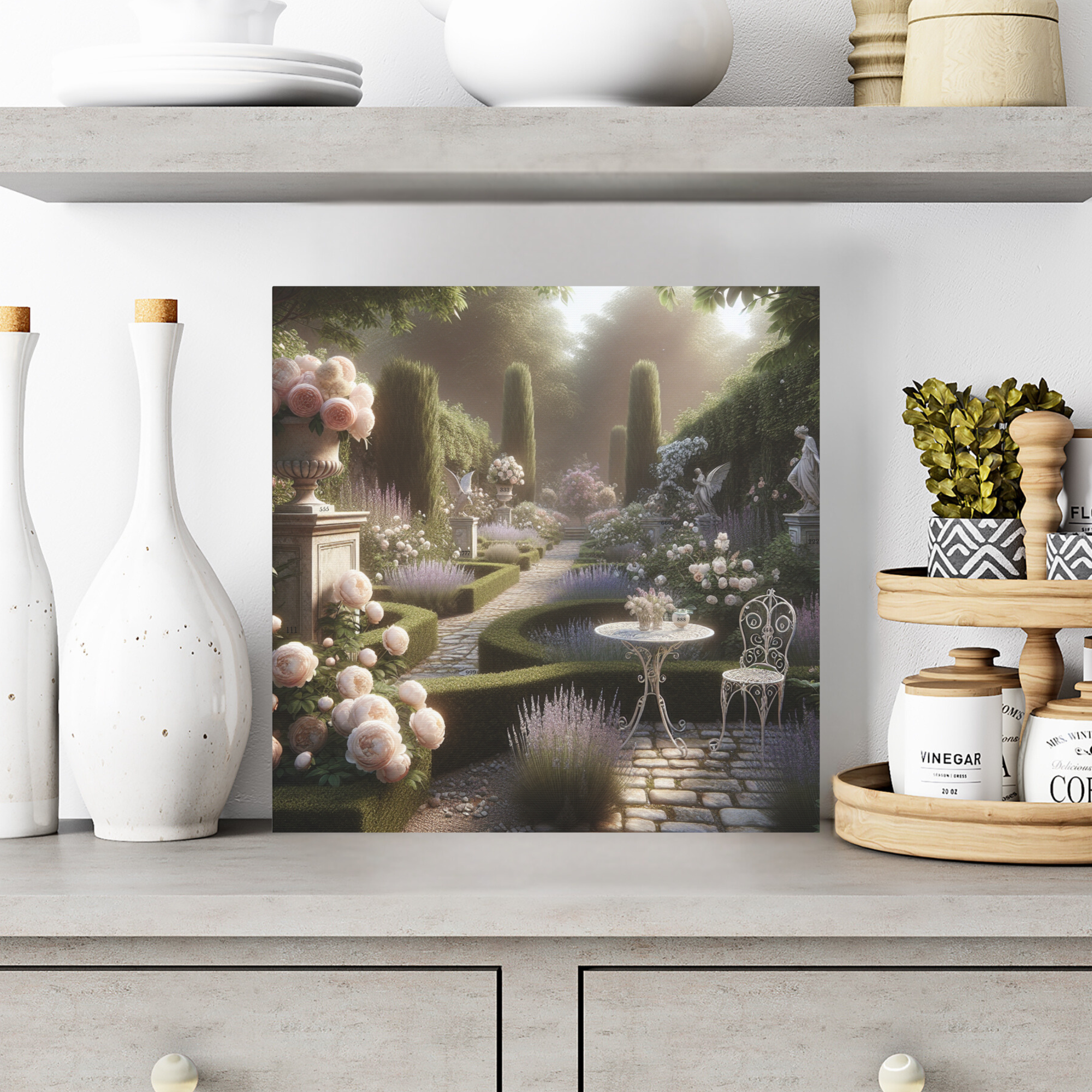 Victorian Garden With Hidden Angel Numbers Wall Art