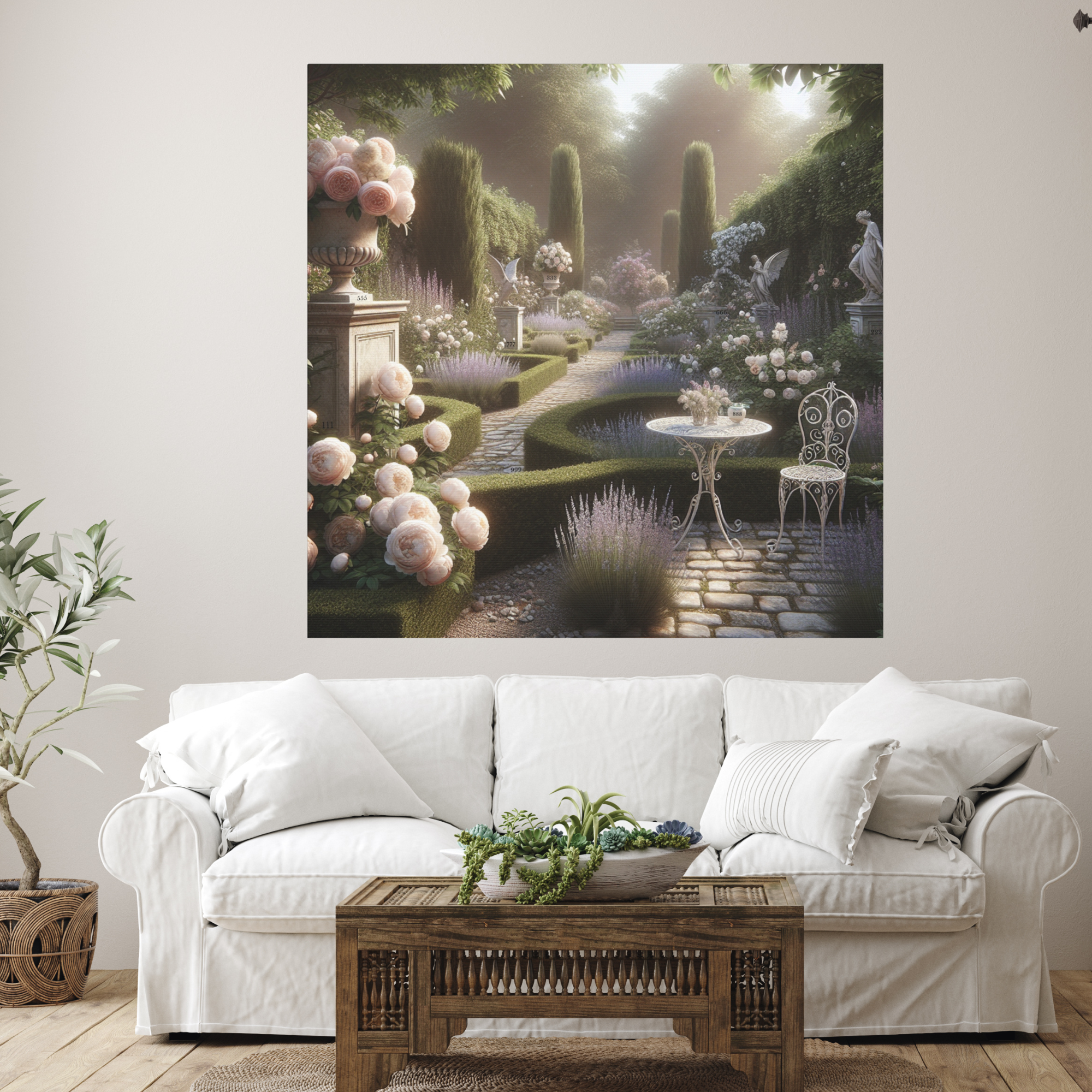 Victorian Garden With Hidden Angel Numbers Wall Art